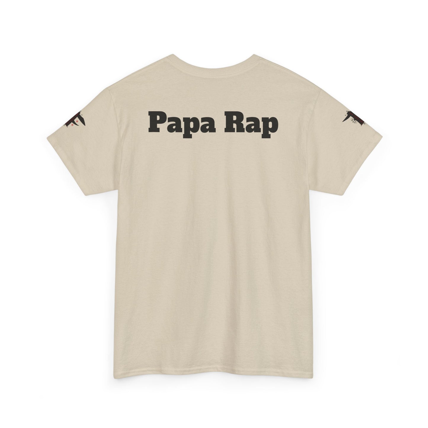 Festive Papa Rap Unisex Heavy Cotton Tee | Holiday Gift, Casual Wear, Graphic Tee, Family Celebration Shirt, Unique Gift for Dads