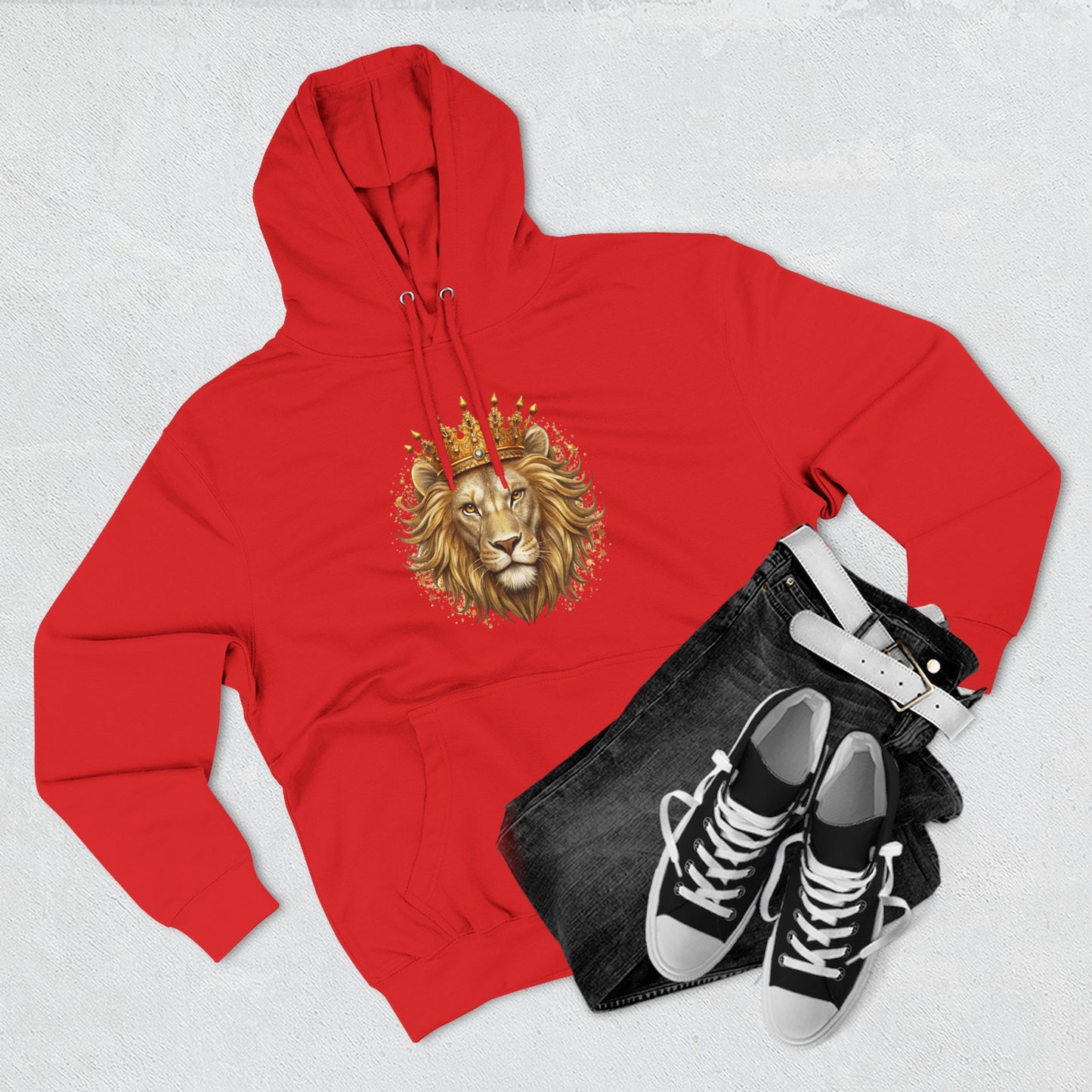 Lion with Crown Hoodie — Regal King Lion Graphic Sweatshirt