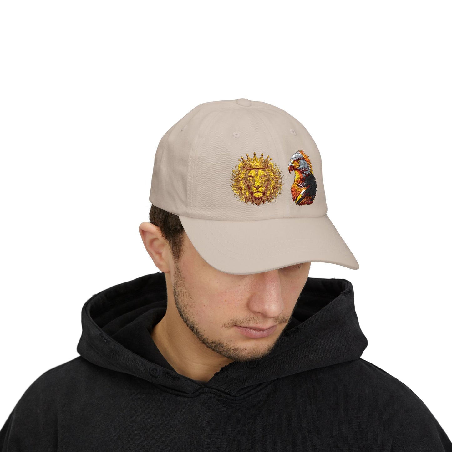 Lion and Eagle Dad Cap – Embroidered Sun Lion & Eagle Baseball Hat