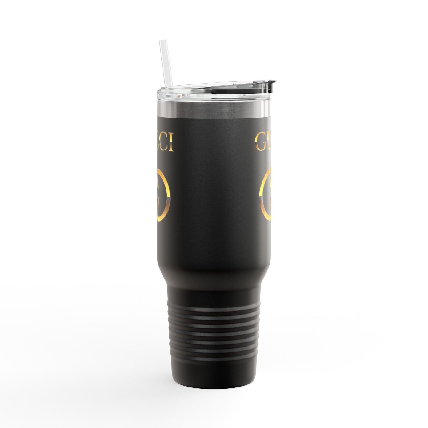 40oz Insulated Travel Mug — White Gold Designer Logo Tumbler