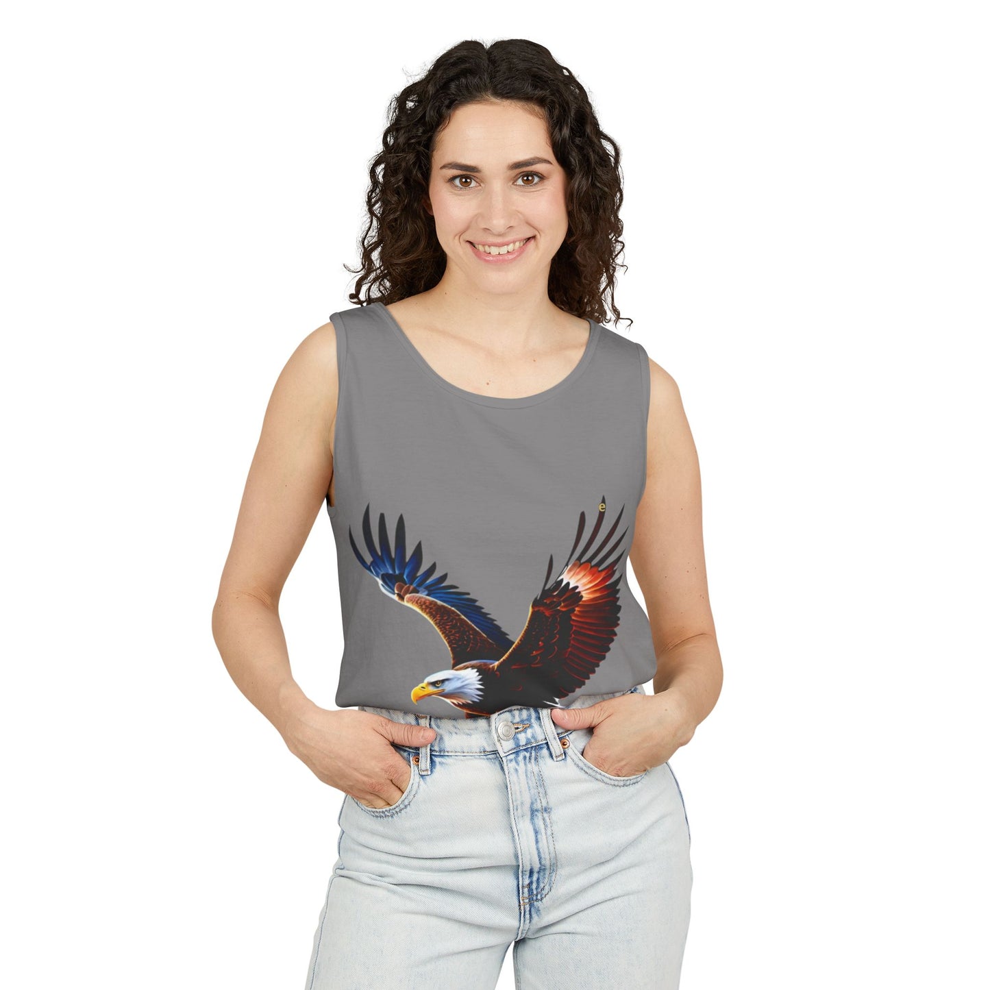Bald Eagle Graphic Tank Top — Patriotic Flying Eagle Tee