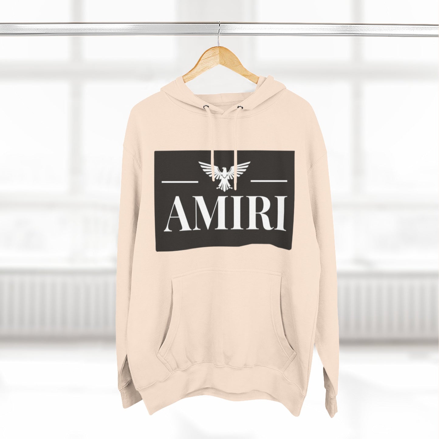 Amiri Logo Hoodie — Graphic Fleece Pullover with Eagle Emblem