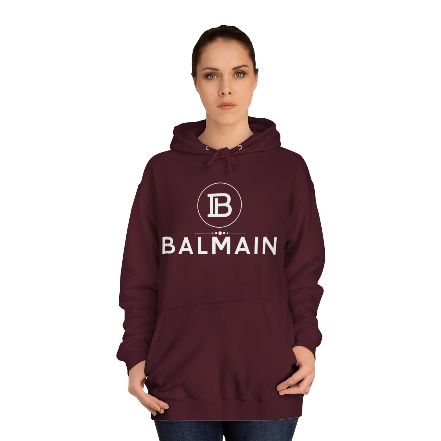Stylish Unisex College Hoodie with BALMAIN Logo