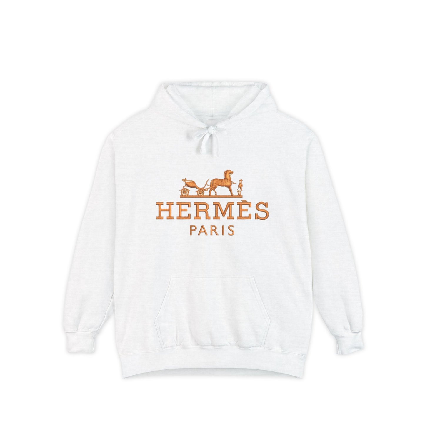 Hermès Paris Unisex Garment-Dyed Hoodie - Stylish Relaxed Fit