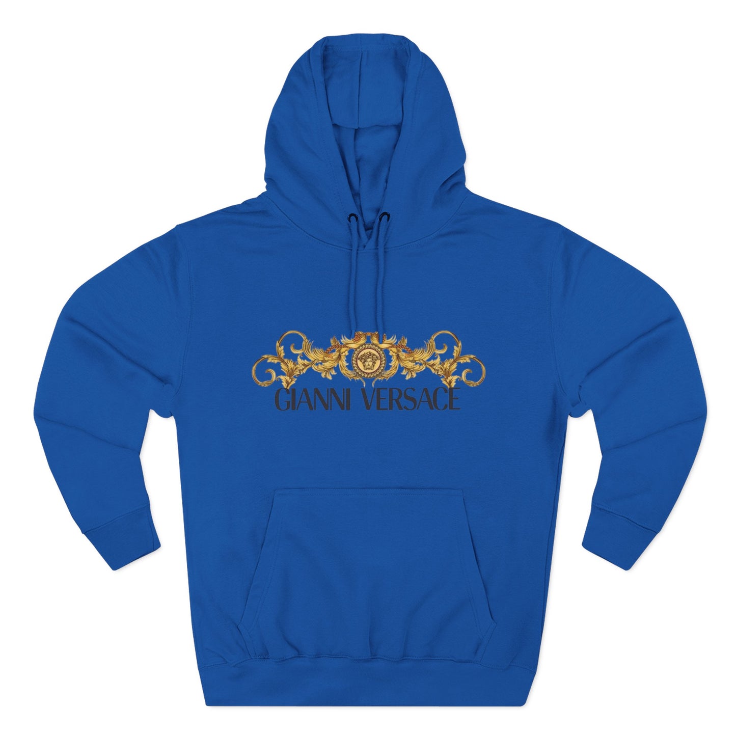 Gianni Versace Gold Baroque Logo Hoodie — Luxury Graphic Fleece Pullover