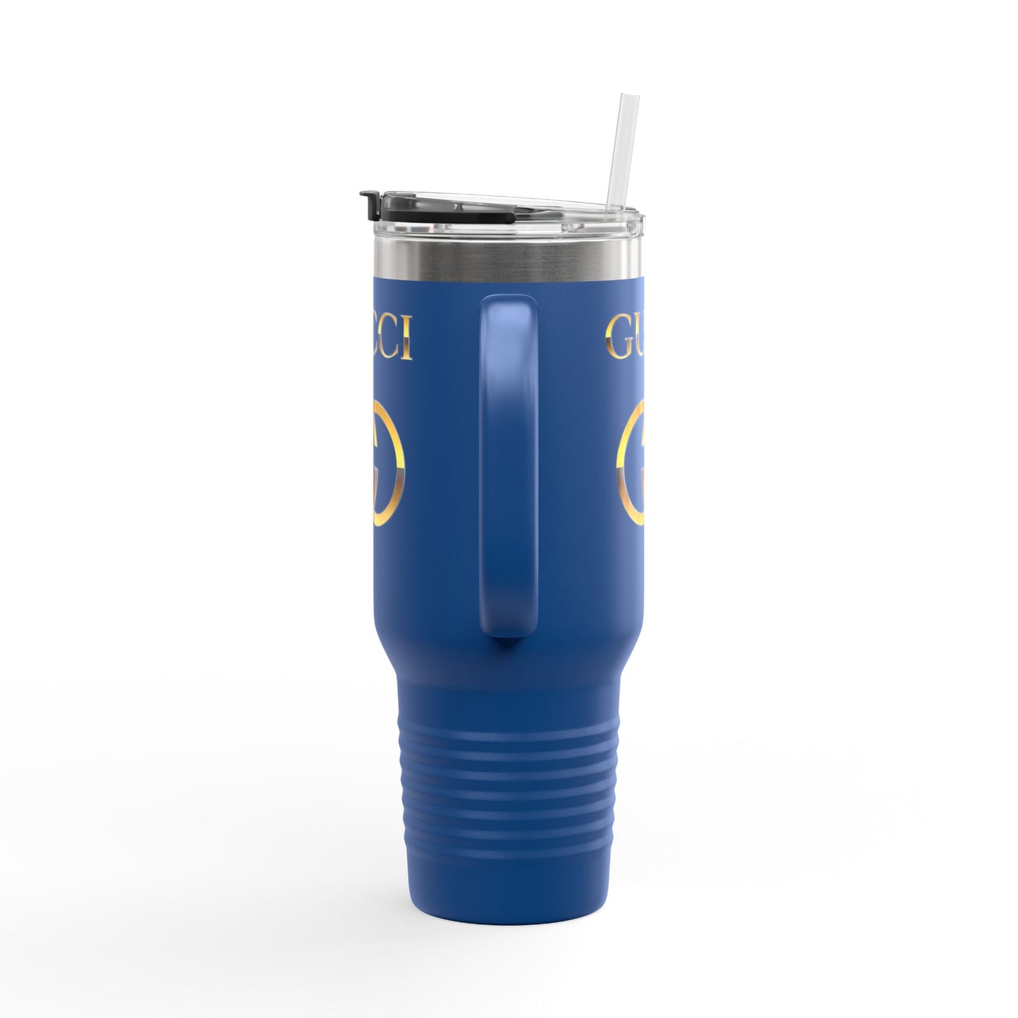 40oz Insulated Travel Mug — White Gold Designer Logo Tumbler