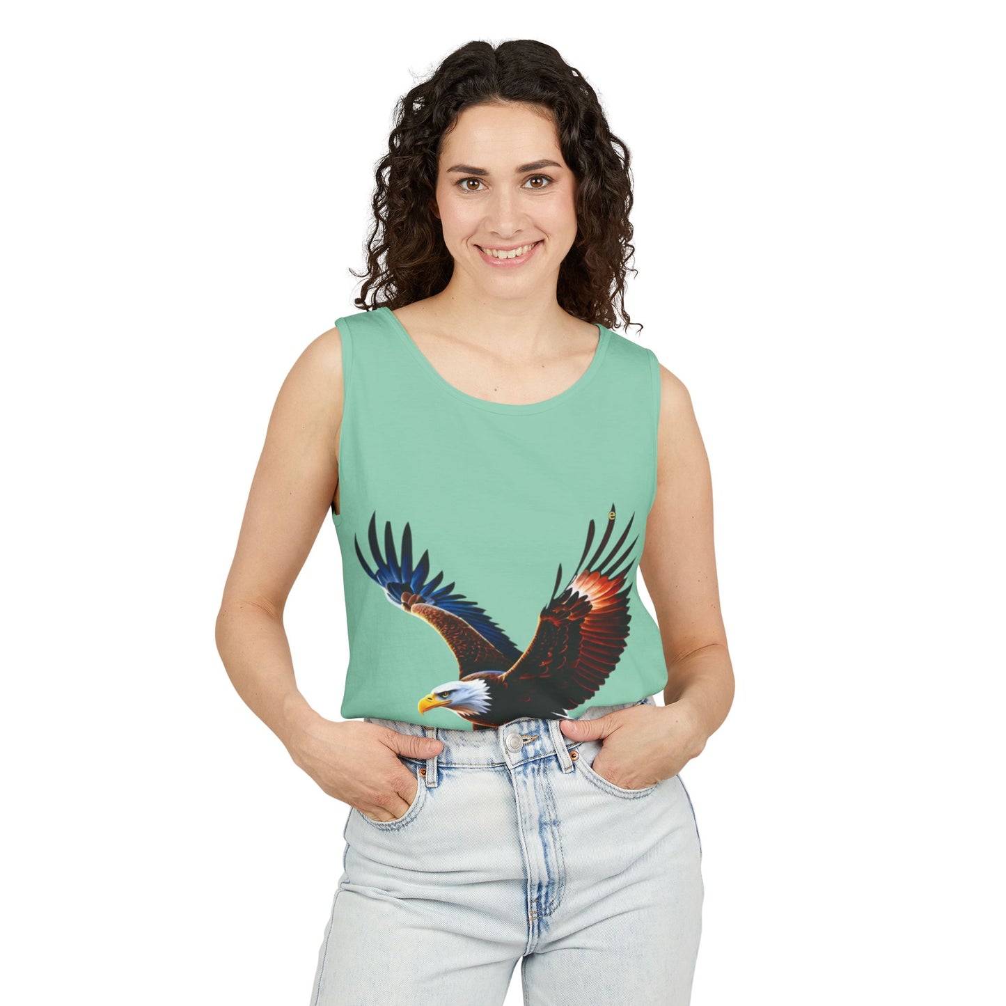 Bald Eagle Graphic Tank Top — Patriotic Flying Eagle Tee