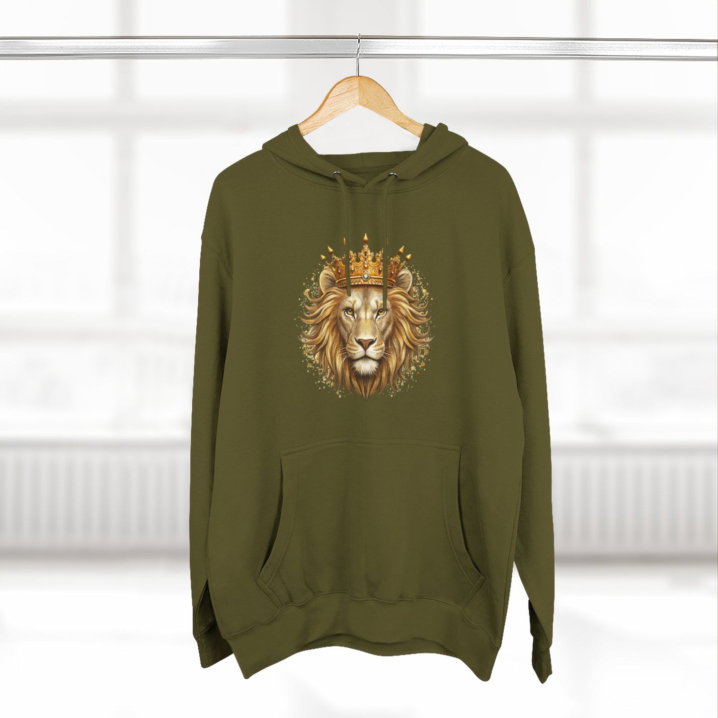 Lion with Crown Hoodie — Regal King Lion Graphic Sweatshirt