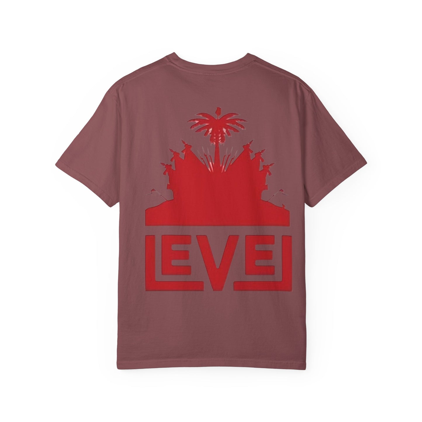 haiti Garment-Dyed T-Shirt with 'LEVEL' Design, Casual Wear, Street Style Tee, Gift for Gamers, Unique Graphic Shirt