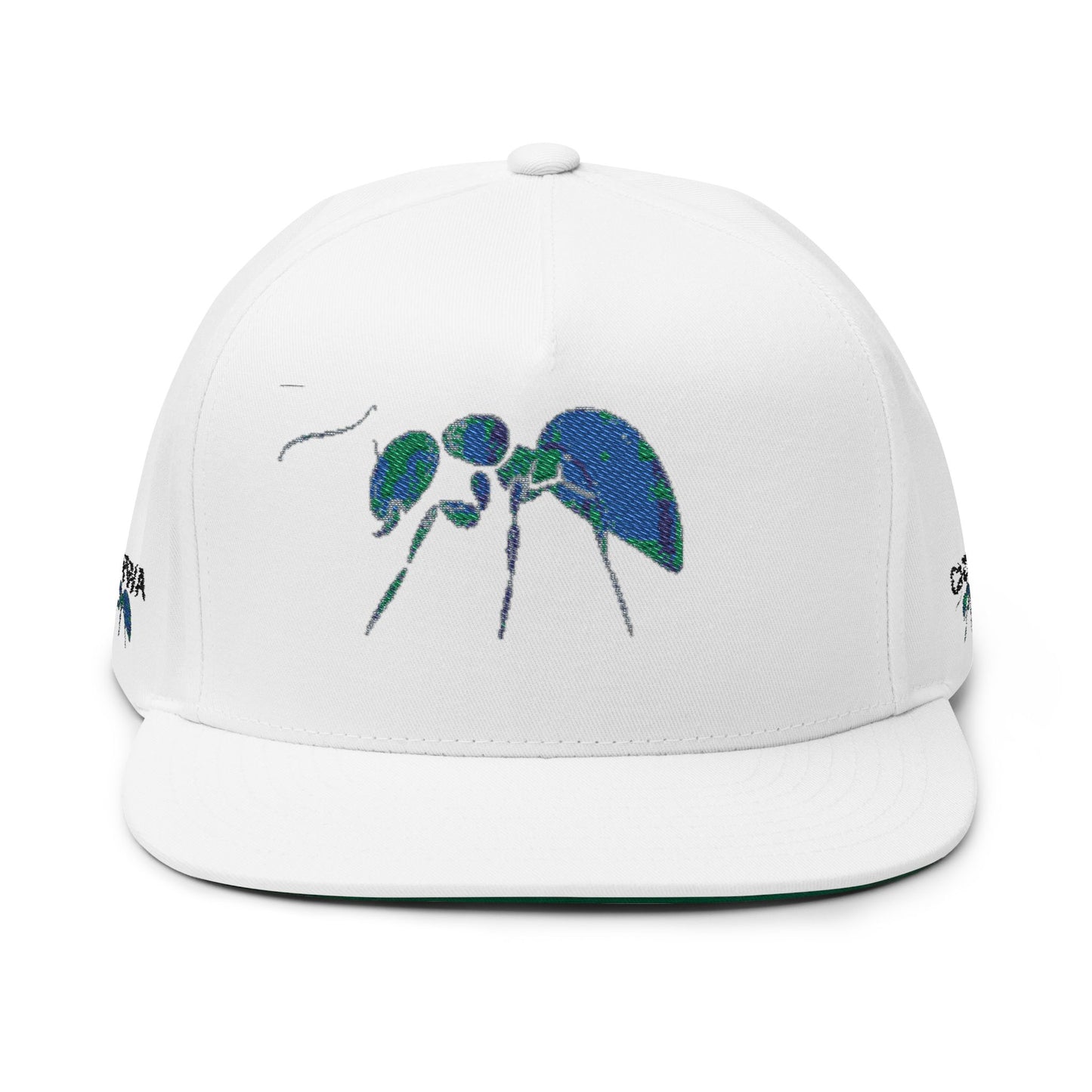 Sparkling Ant Flat Bill Cap - Unique Embroidered Hat, Trendy Accessories for Outdoors, Gifts for Nature Lovers, Birthday, Summer