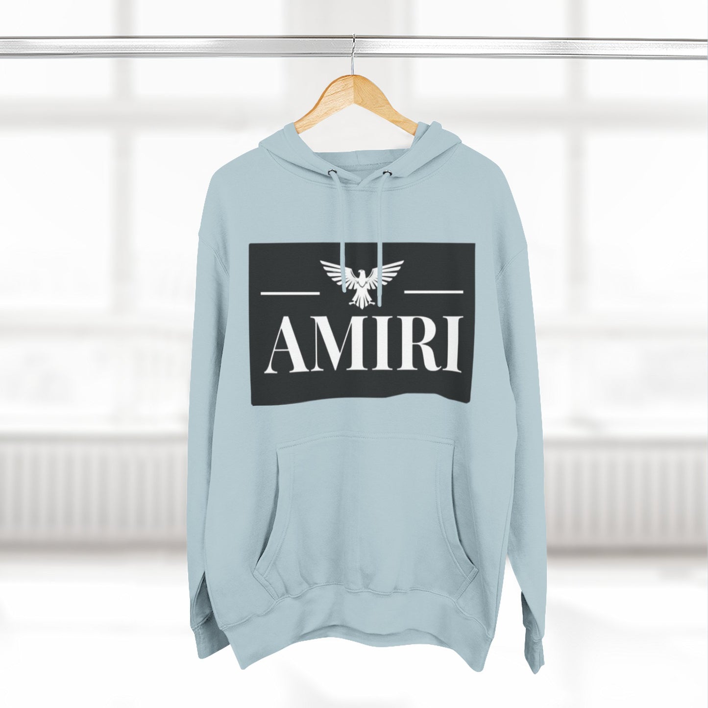 Amiri Logo Hoodie — Graphic Fleece Pullover with Eagle Emblem