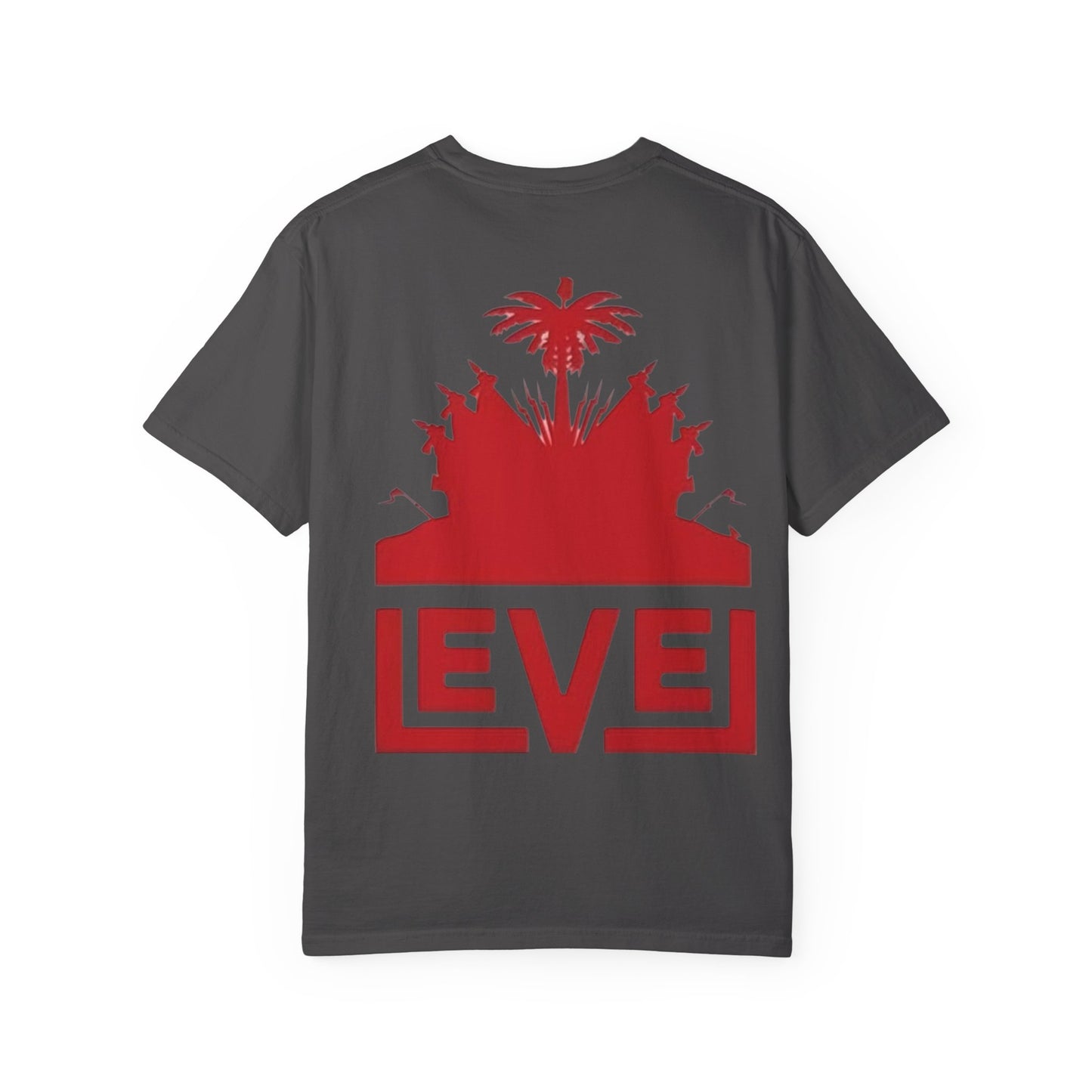 haiti Garment-Dyed T-Shirt with 'LEVEL' Design, Casual Wear, Street Style Tee, Gift for Gamers, Unique Graphic Shirt