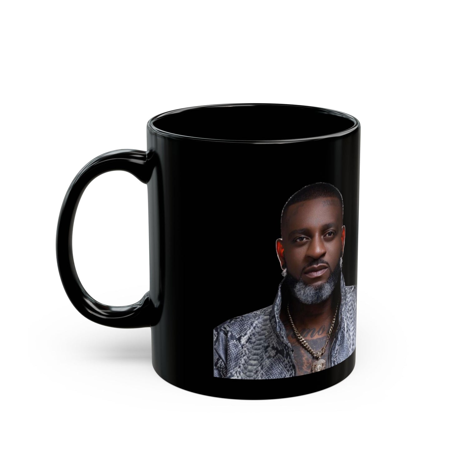 Black Photo Portrait Mug – Stylish Dark Portrait Ceramic Coffee Cup (11oz, 15oz)