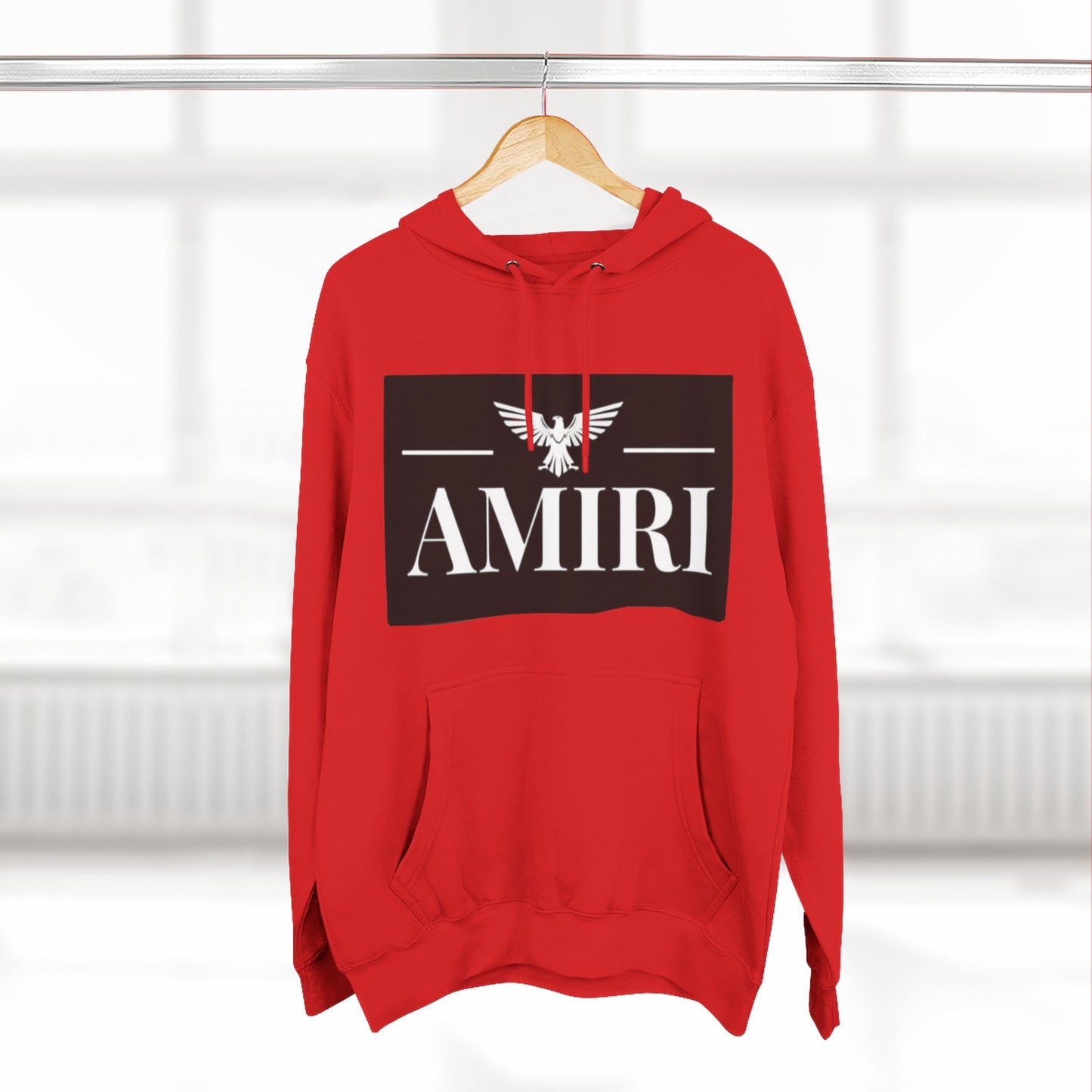Amiri Logo Hoodie — Graphic Fleece Pullover with Eagle Emblem
