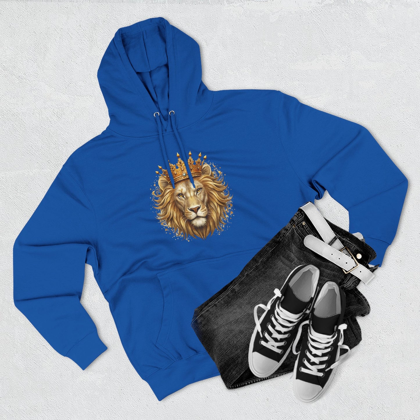 Lion with Crown Hoodie — Regal King Lion Graphic Sweatshirt