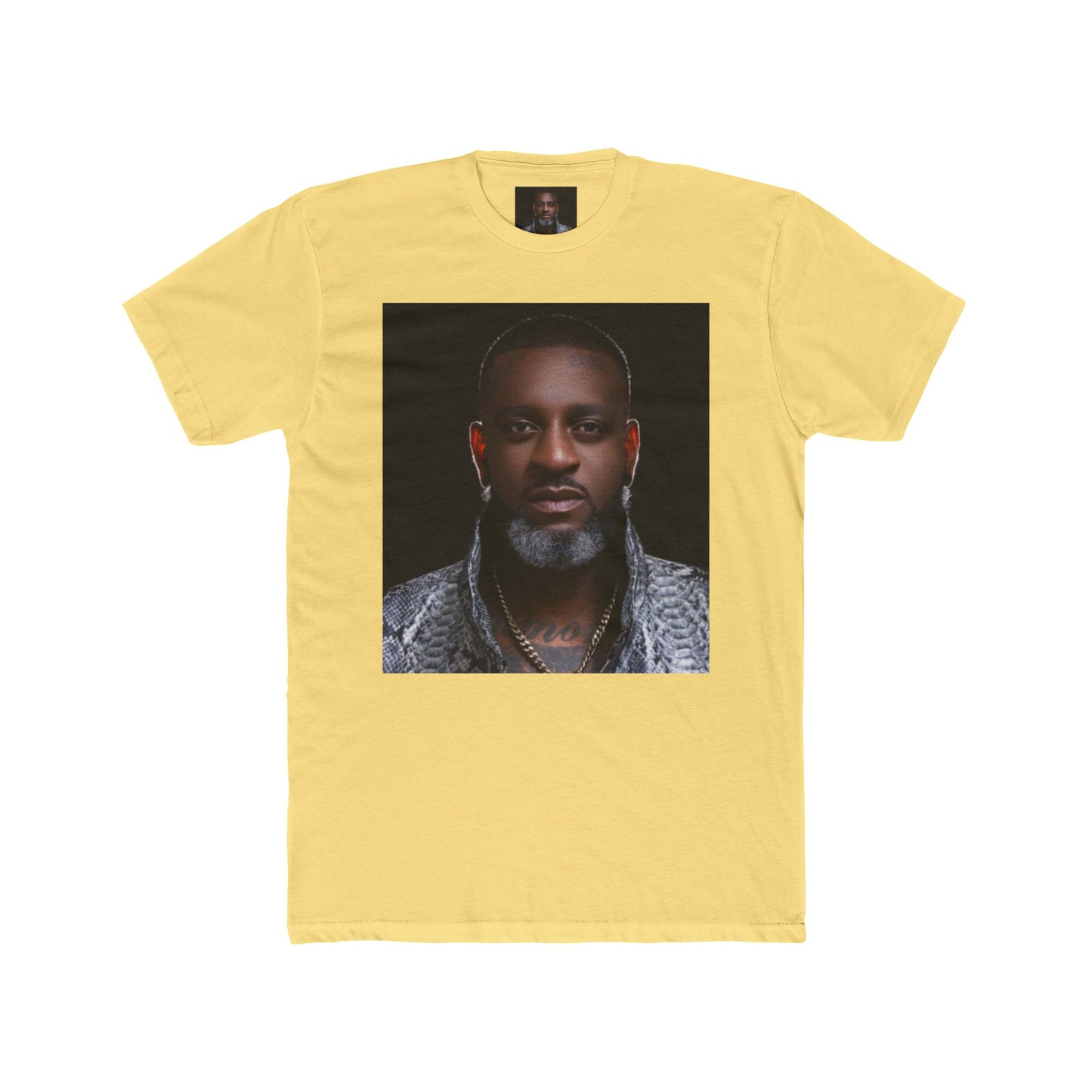 Unisex Cotton Crew Tee with Bold Portrait Design
