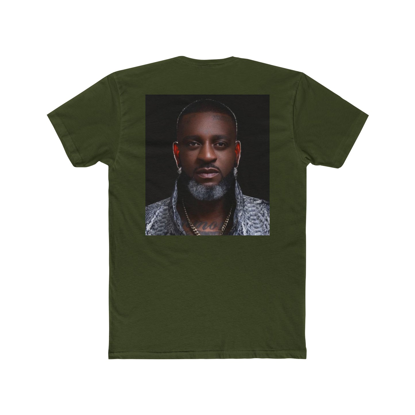 Unisex Cotton Crew Tee with Bold Portrait Design