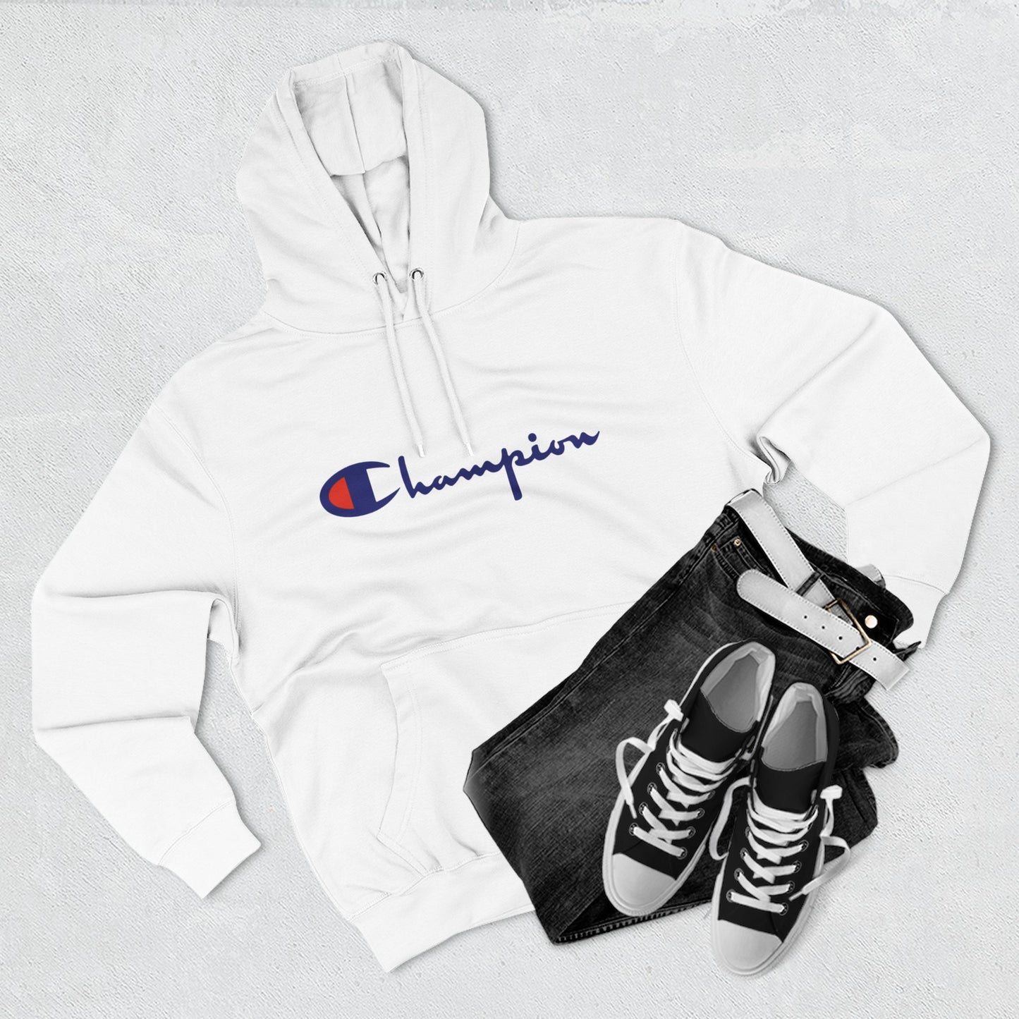 Champion Logo Hoodie – Classic Script Athletic Pullover