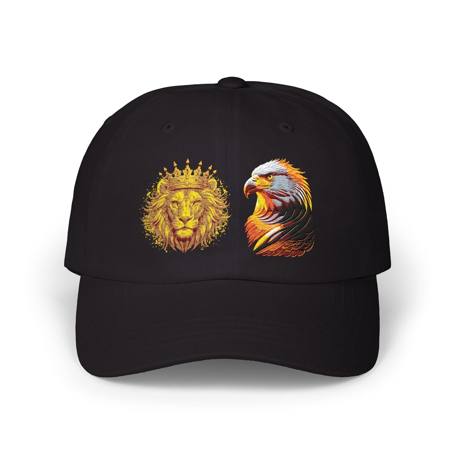 Lion and Eagle Dad Cap – Embroidered Sun Lion & Eagle Baseball Hat