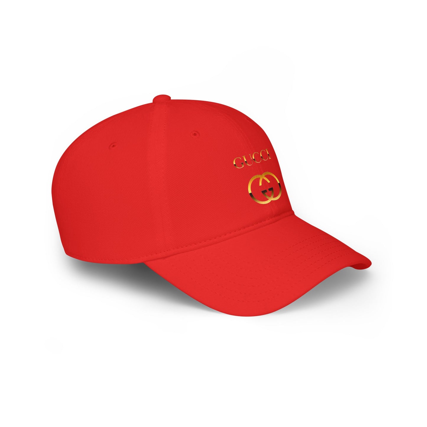Luxurious Red Gucci-Inspired Low Profile Baseball Cap