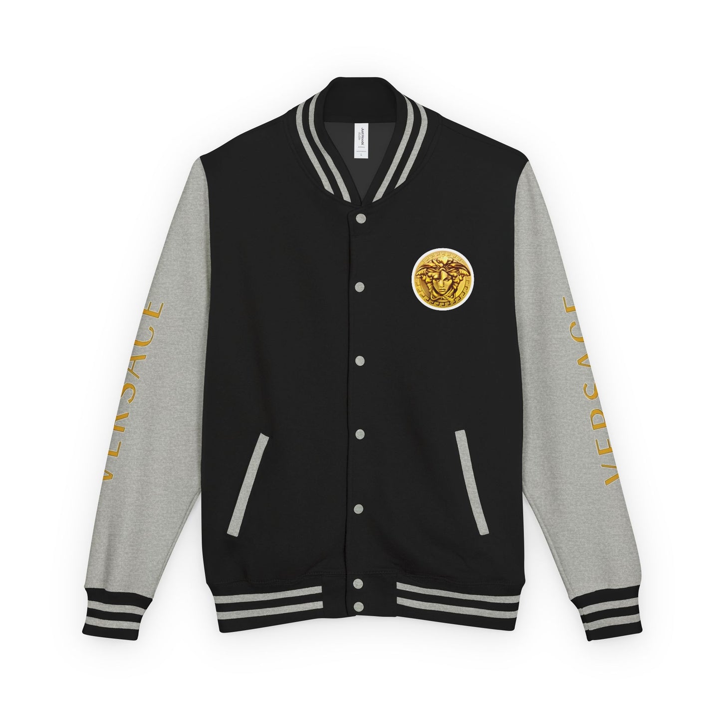 Versace-Style Unisex Heavyweight Letterman Jacket | Vintage Streetwear, Casual Fashion, Layering, Gift for Fashion Lovers, Unique Outerwear