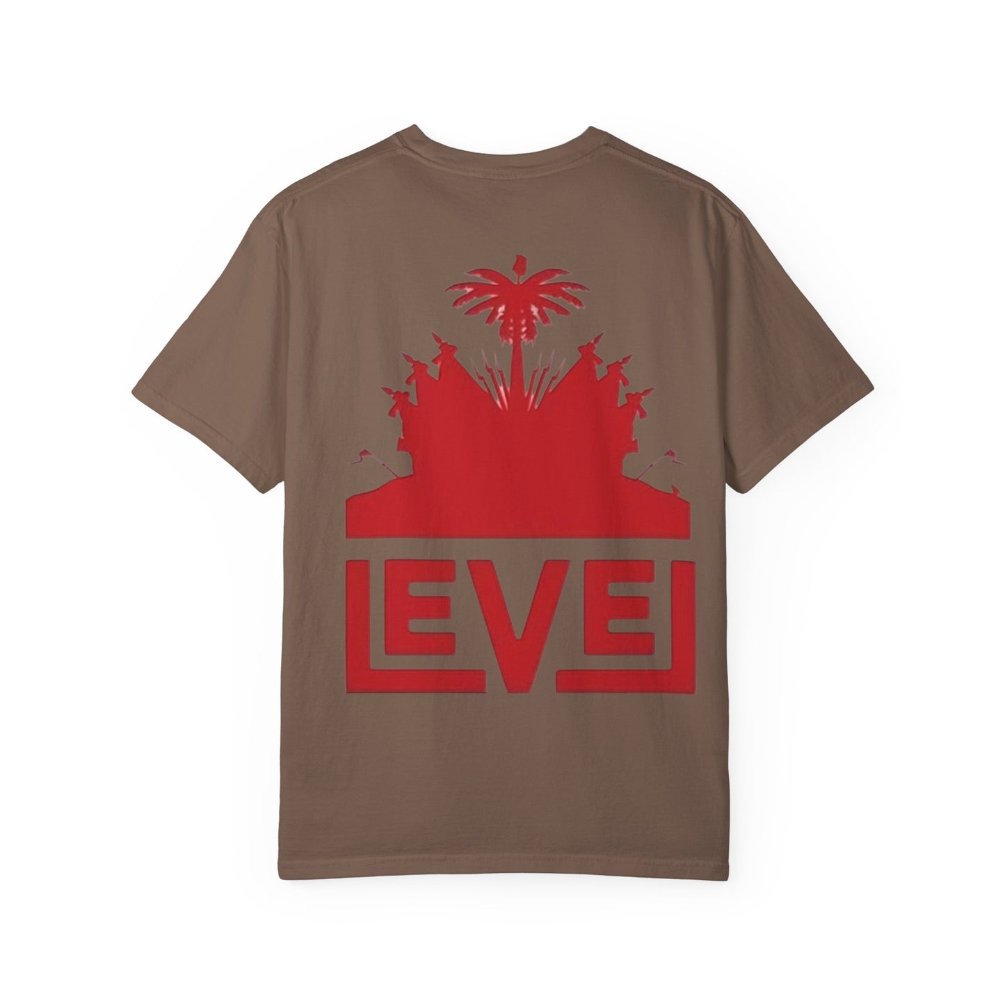 haiti Garment-Dyed T-Shirt with 'LEVEL' Design, Casual Wear, Street Style Tee, Gift for Gamers, Unique Graphic Shirt