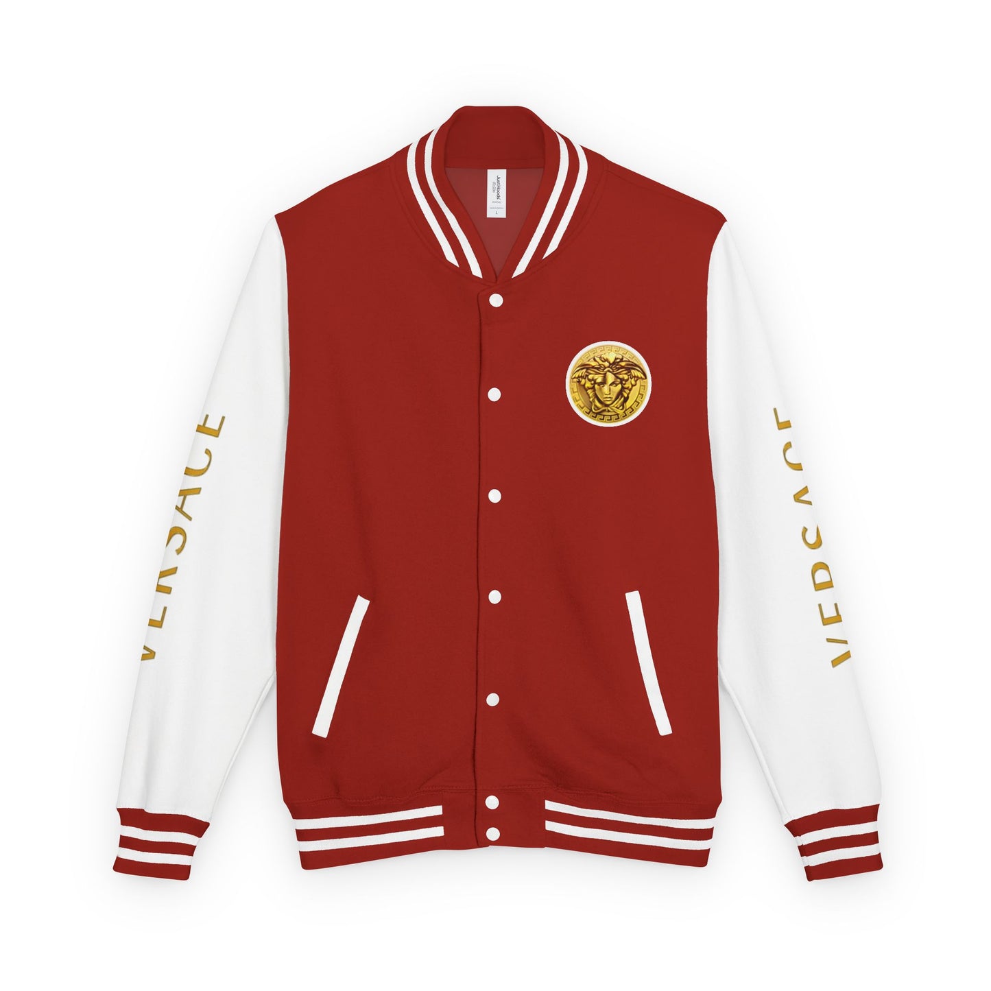 Versace-Style Unisex Heavyweight Letterman Jacket | Vintage Streetwear, Casual Fashion, Layering, Gift for Fashion Lovers, Unique Outerwear