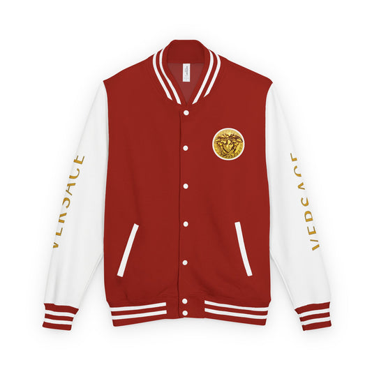 Versace-Style Unisex Heavyweight Letterman Jacket | Vintage Streetwear, Casual Fashion, Layering, Gift for Fashion Lovers, Unique Outerwear