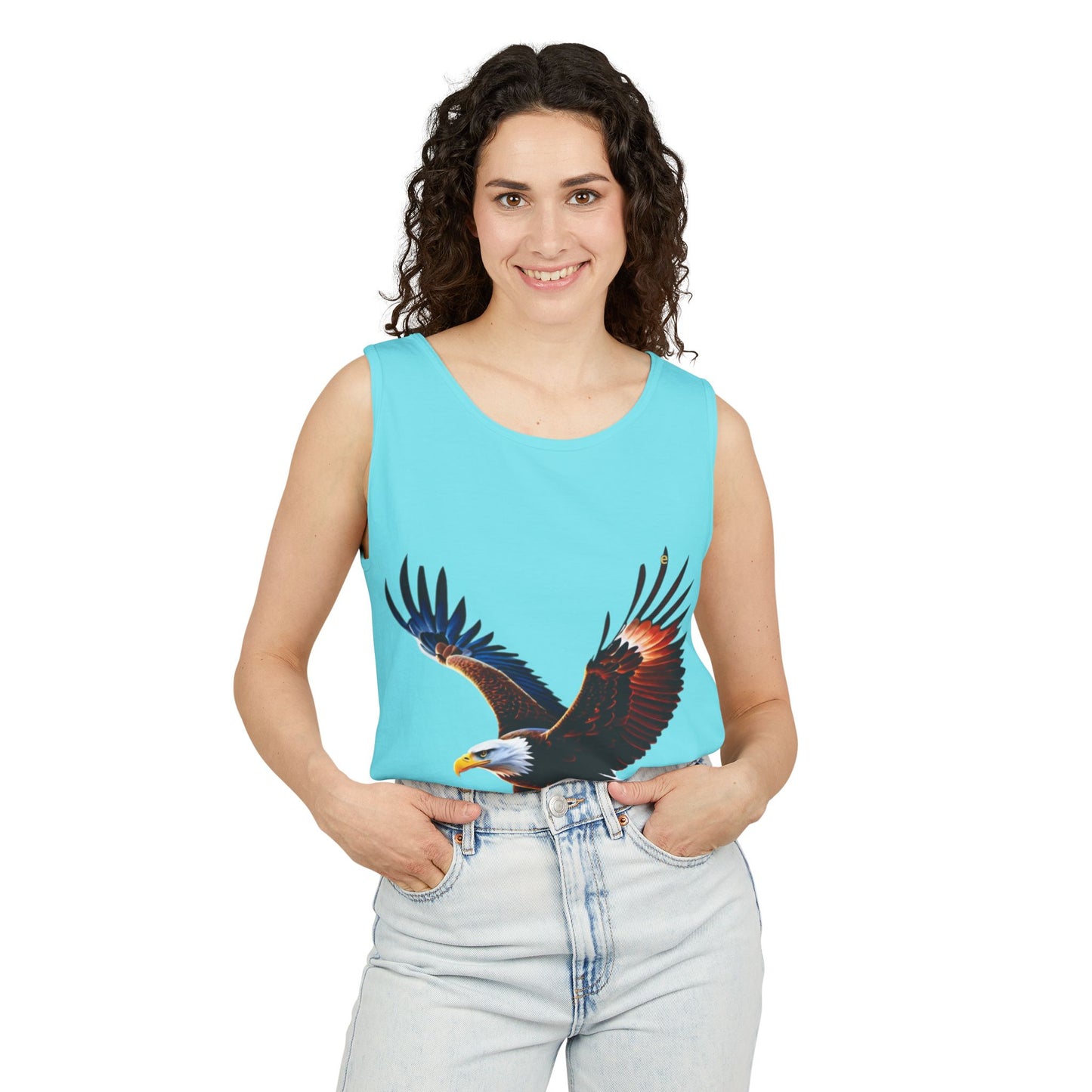 Bald Eagle Graphic Tank Top — Patriotic Flying Eagle Tee