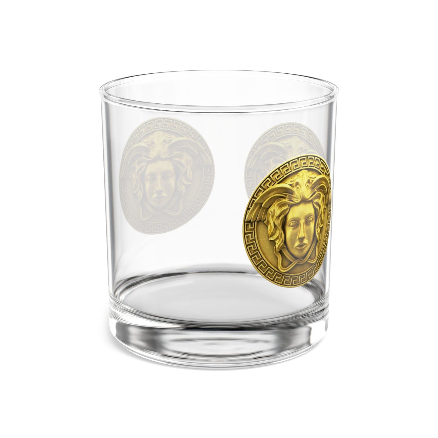 Medusa Coin 10oz Rocks Glass — Vintage Greek Myth Whiskey Tumbler