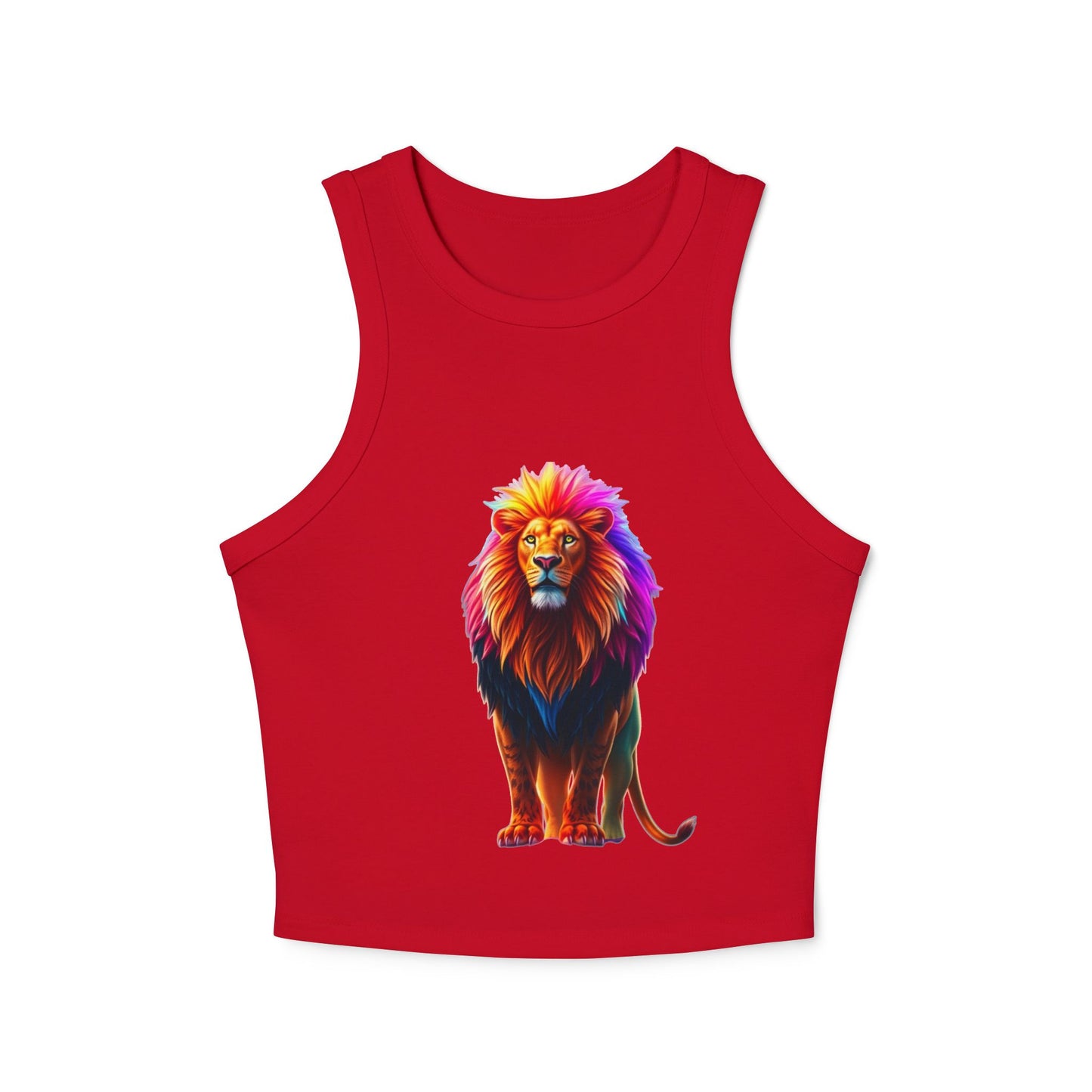 Women's Racer Tank Top — Colorful Pride Lion Graphic