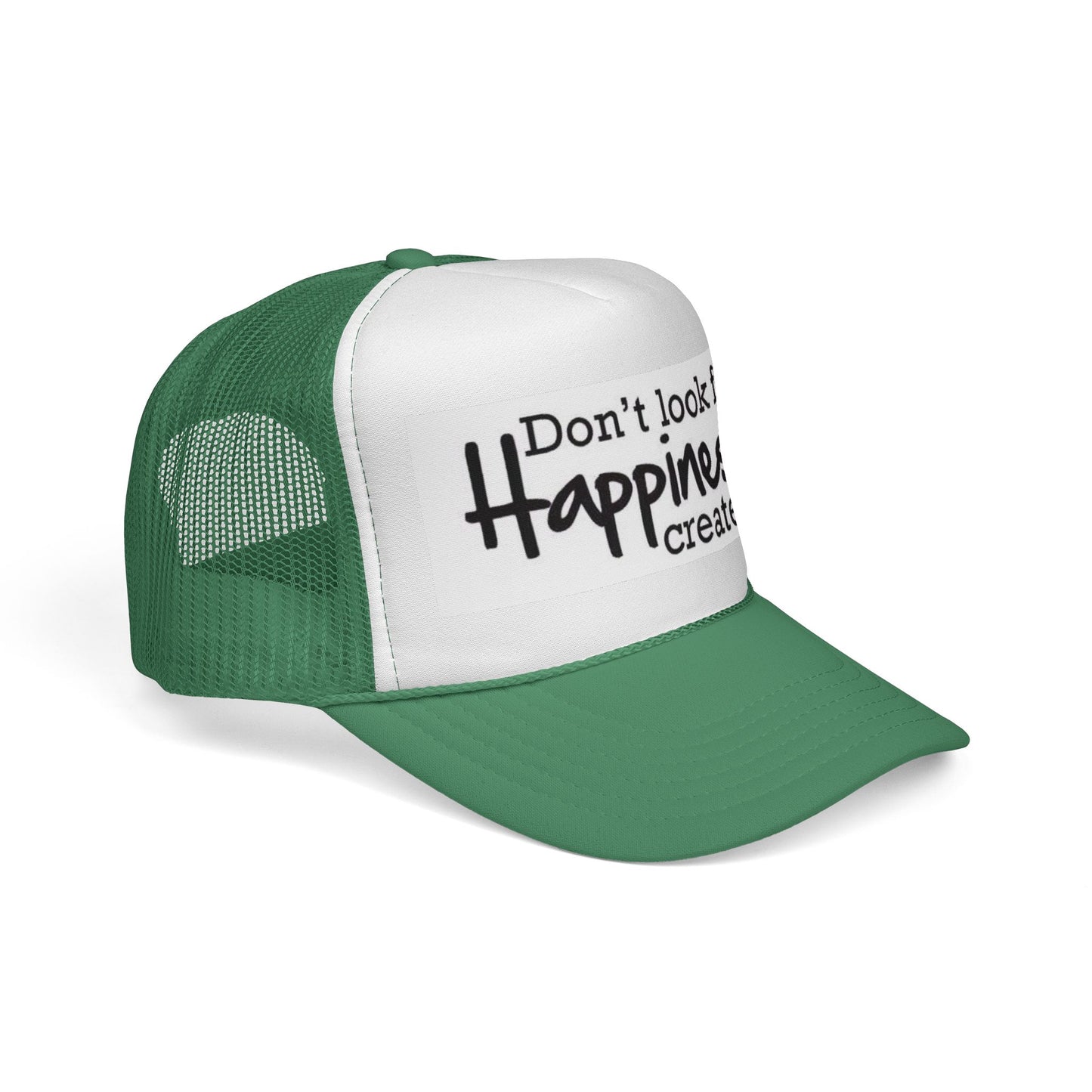 Inspirational Trucker Cap - Happiness Quote Hat, Gift for Outdoors, Motivational Headwear, Casual Style, Trendy Accessory