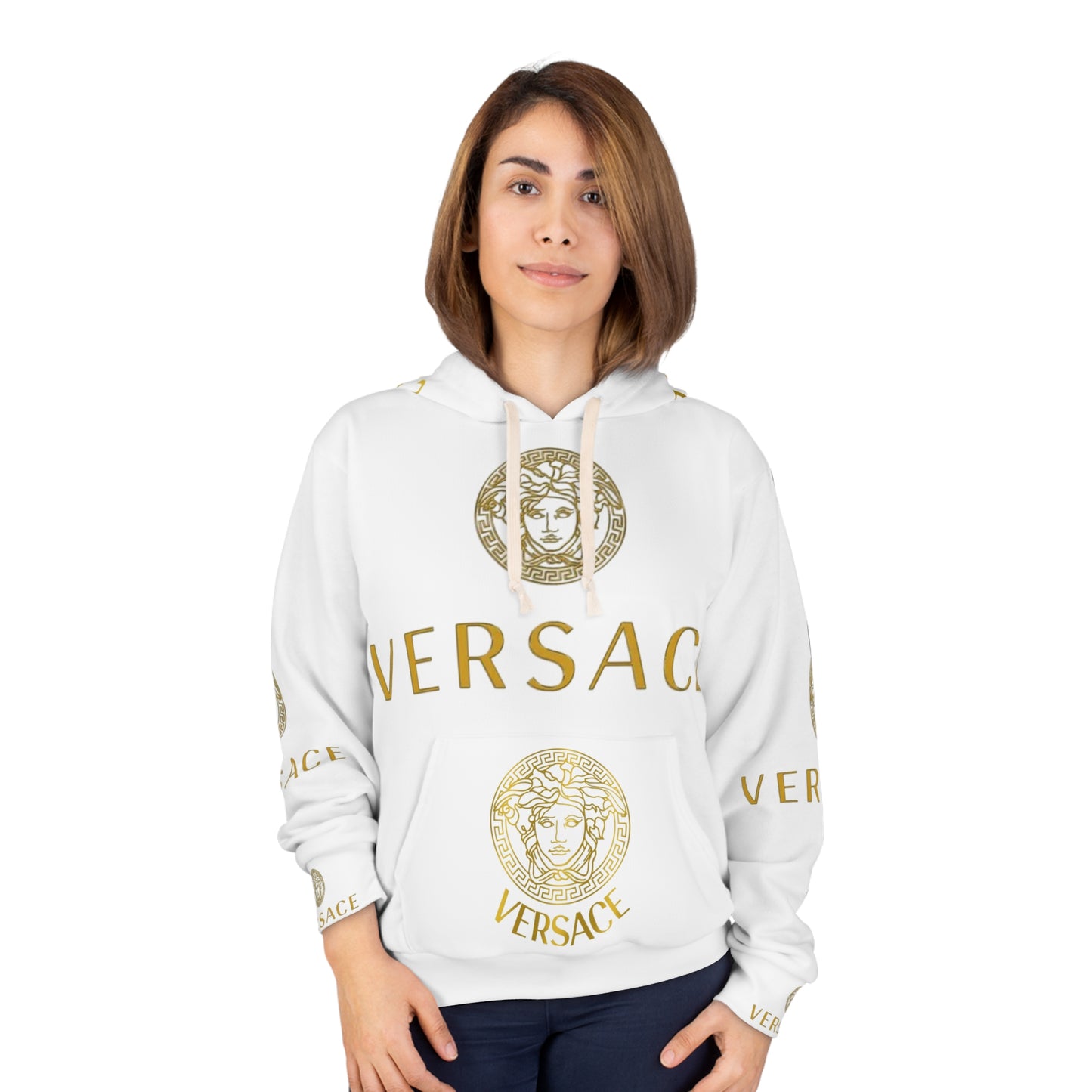 Luxurious Versace-Inspired Unisex Pullover Hoodie, Trendy Streetwear, Fashion Statement, Perfect Gift, Comfortable Layering