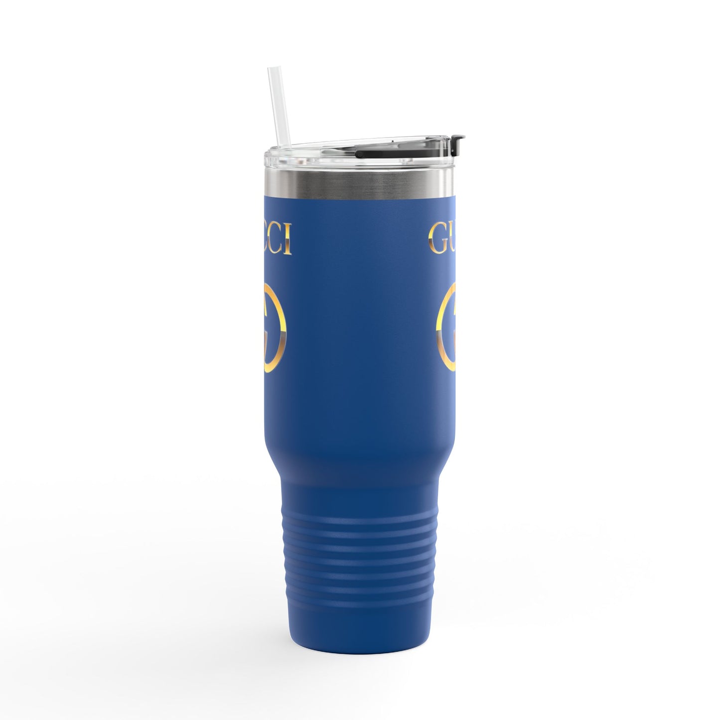40oz Insulated Travel Mug — White Gold Designer Logo Tumbler
