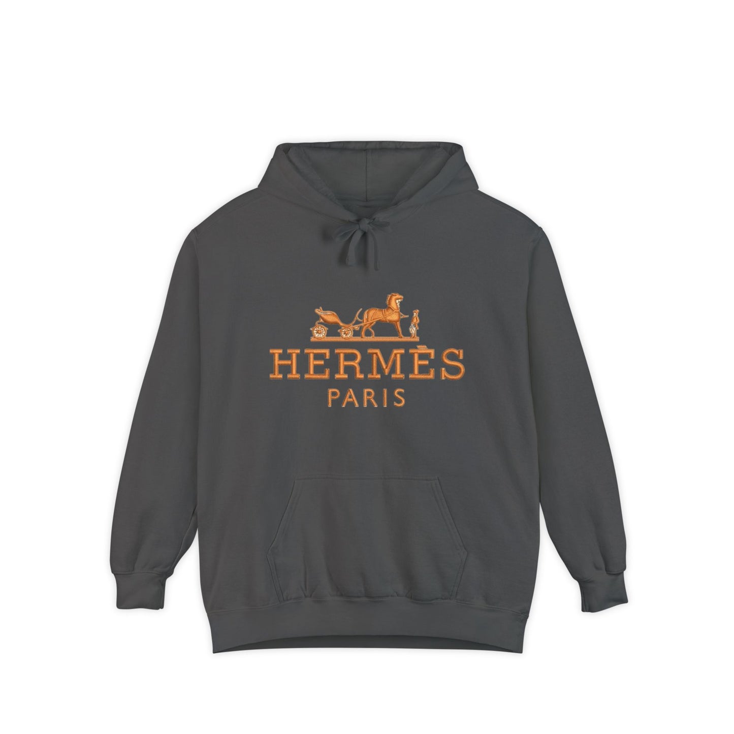 Hermès Paris Unisex Garment-Dyed Hoodie - Stylish Relaxed Fit