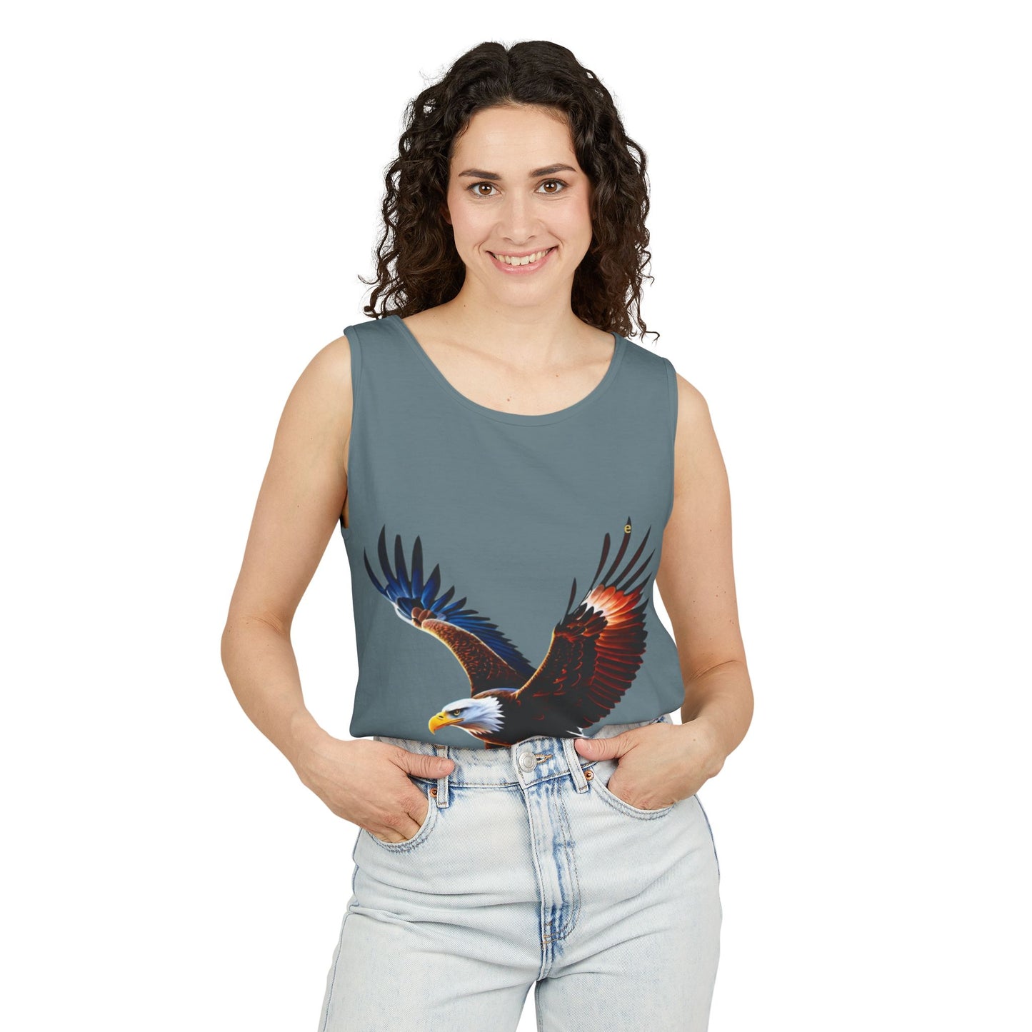 Bald Eagle Graphic Tank Top — Patriotic Flying Eagle Tee