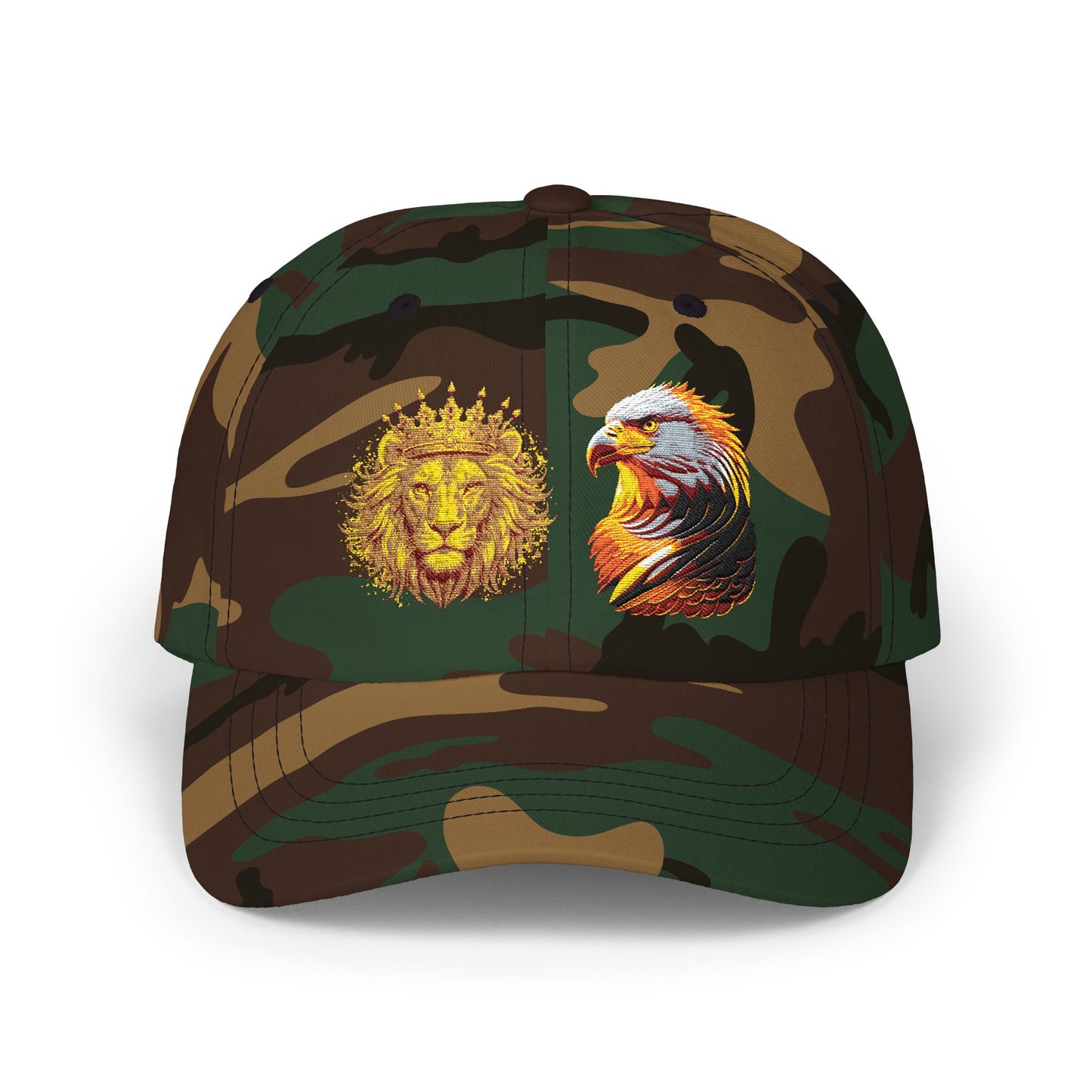 Lion and Eagle Dad Cap – Embroidered Sun Lion & Eagle Baseball Hat