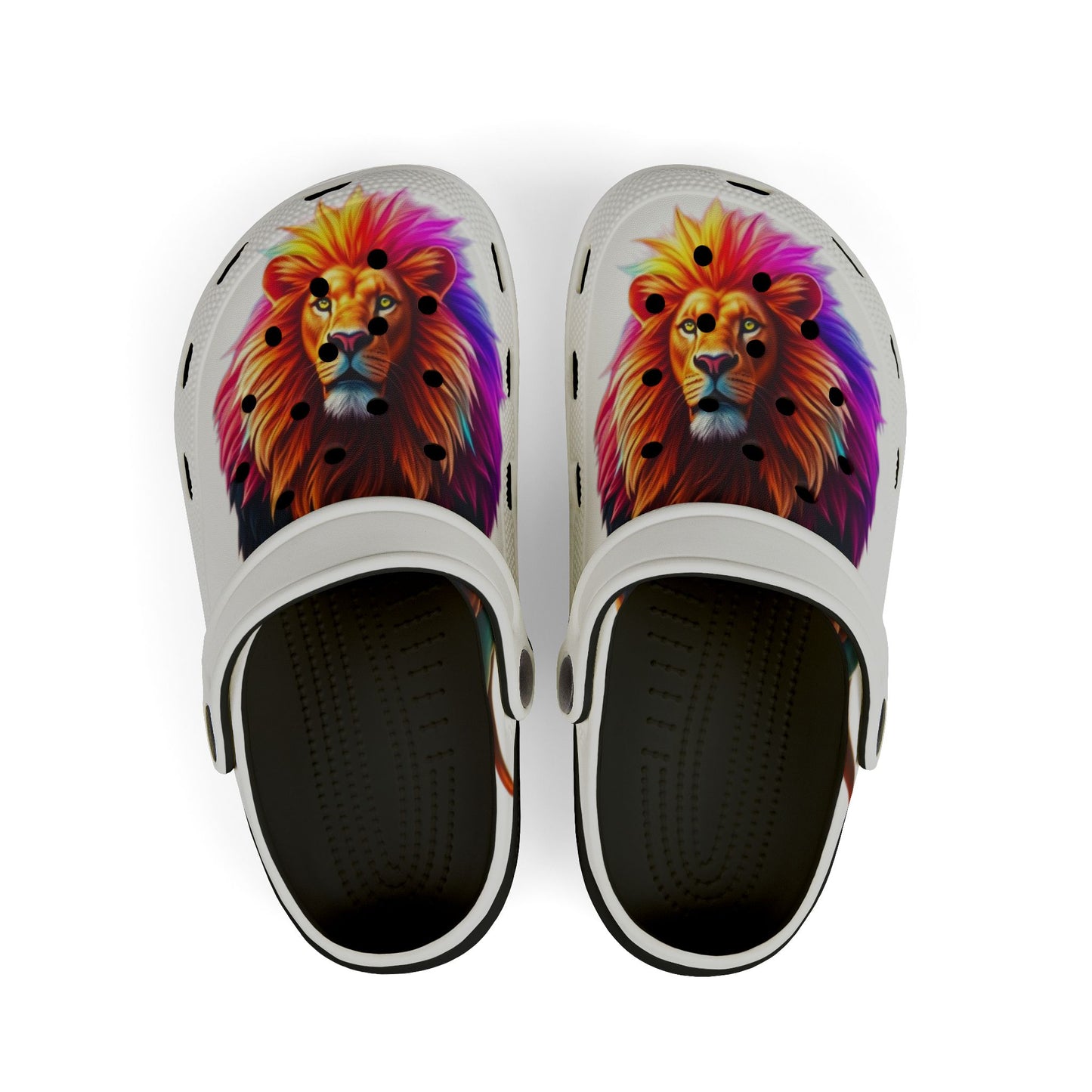 Kids Lion Clogs — Colorful Mane EVA Foam Slip-On Shoes