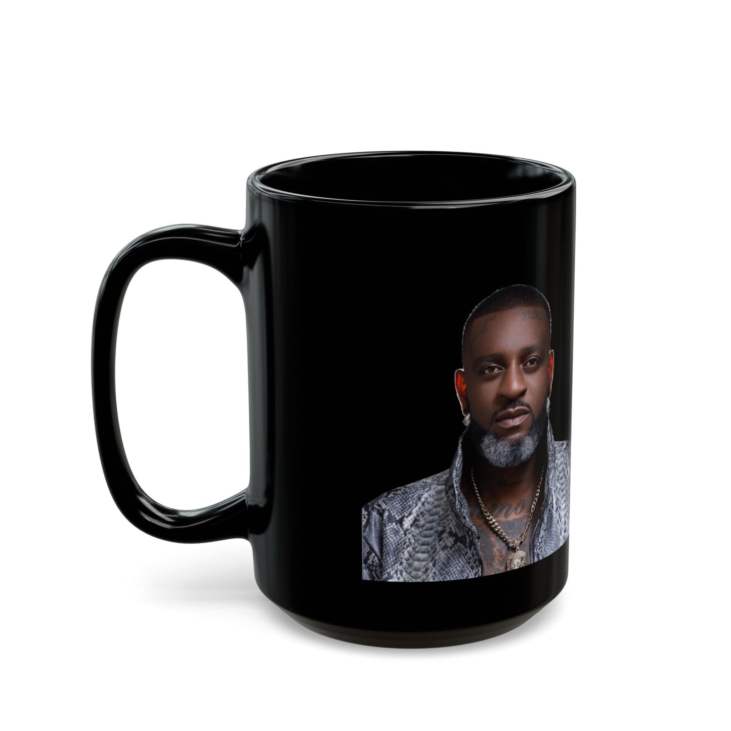 Black Photo Portrait Mug – Stylish Dark Portrait Ceramic Coffee Cup (11oz, 15oz)