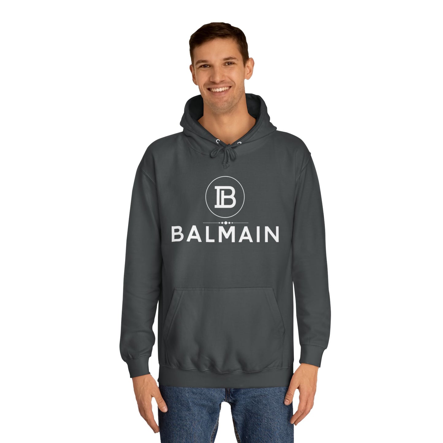 Stylish Unisex College Hoodie with BALMAIN Logo