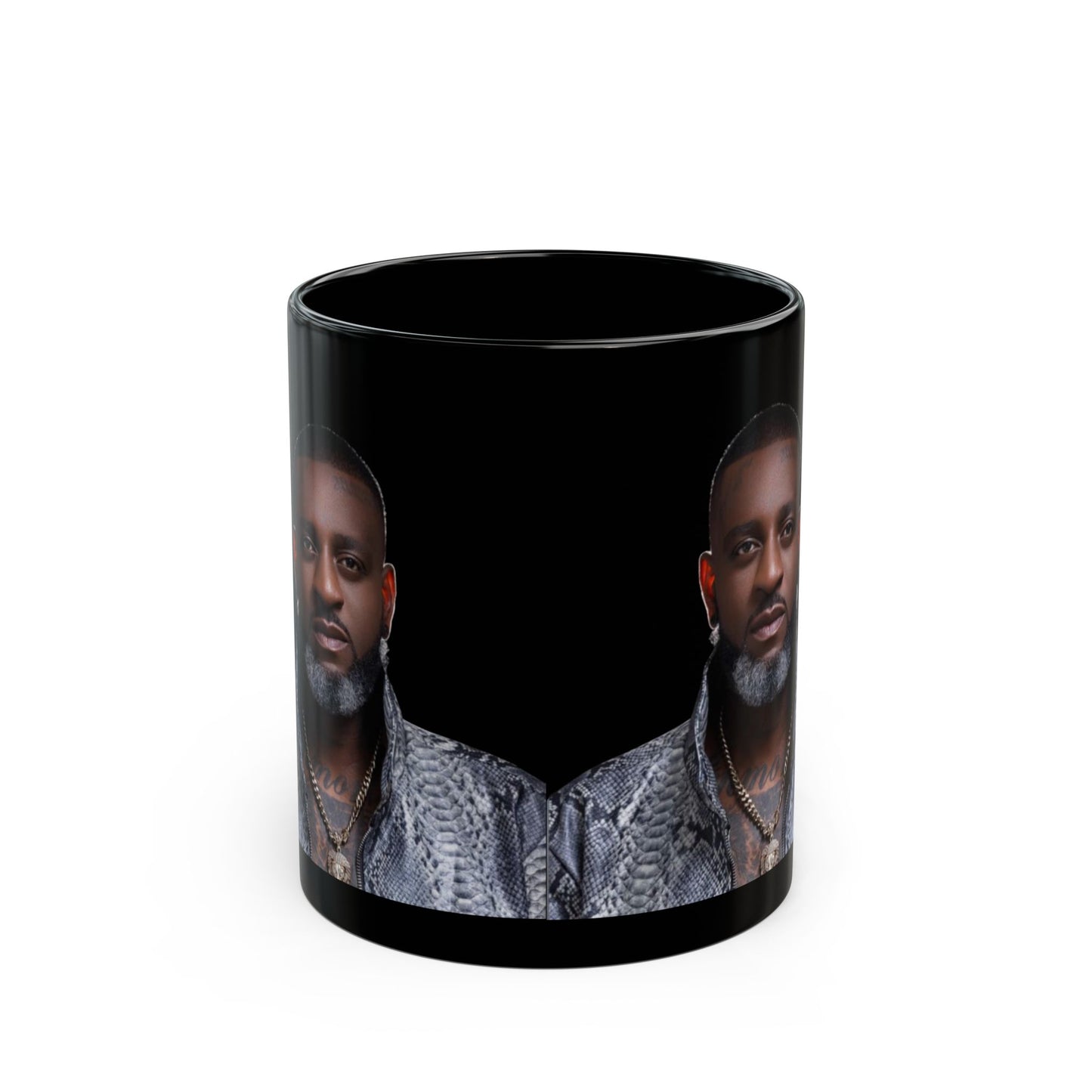 Black Photo Portrait Mug – Stylish Dark Portrait Ceramic Coffee Cup (11oz, 15oz)