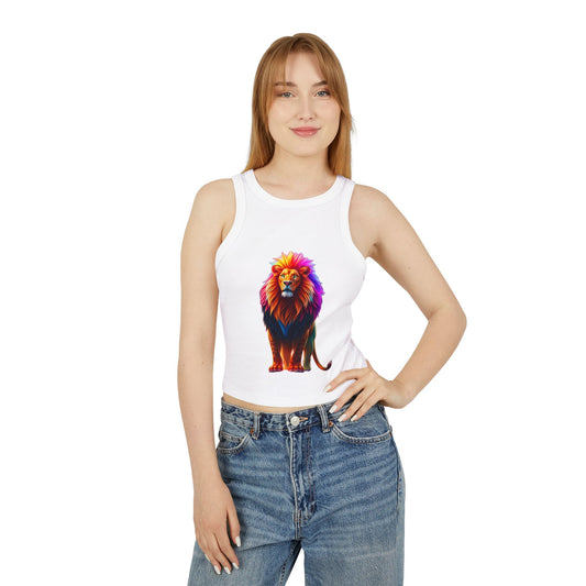 Women's Racer Tank Top — Colorful Pride Lion Graphic