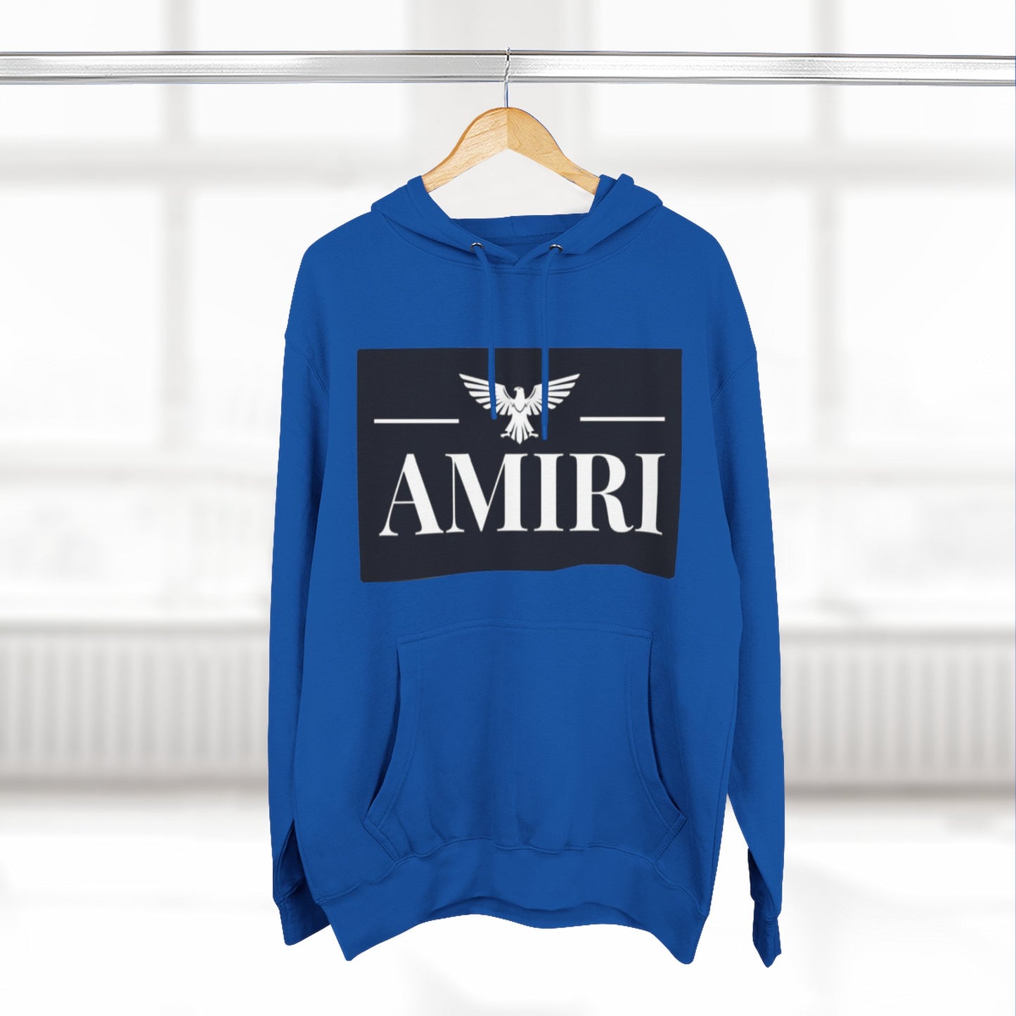 Amiri Logo Hoodie — Graphic Fleece Pullover with Eagle Emblem