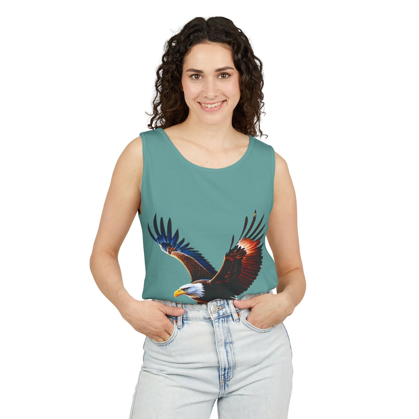Bald Eagle Graphic Tank Top — Patriotic Flying Eagle Tee