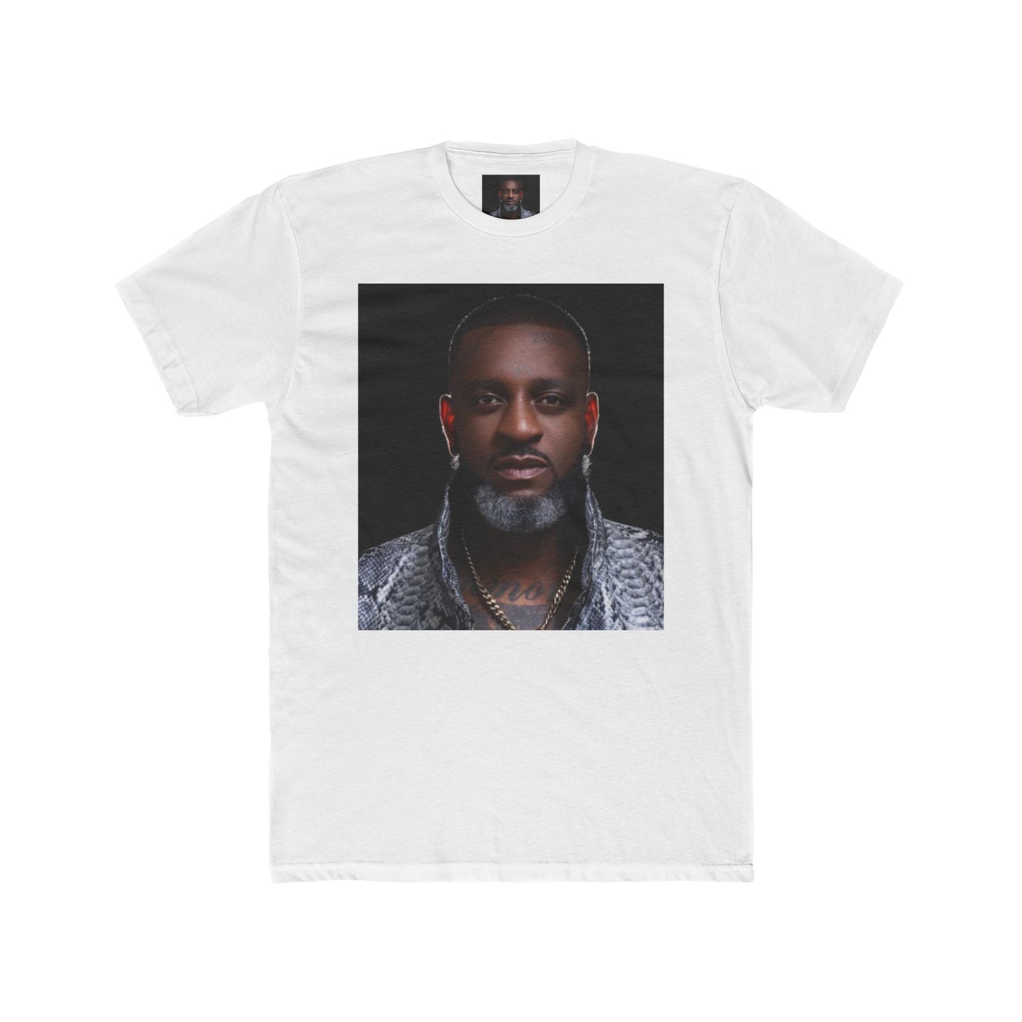 Unisex Cotton Crew Tee with Bold Portrait Design