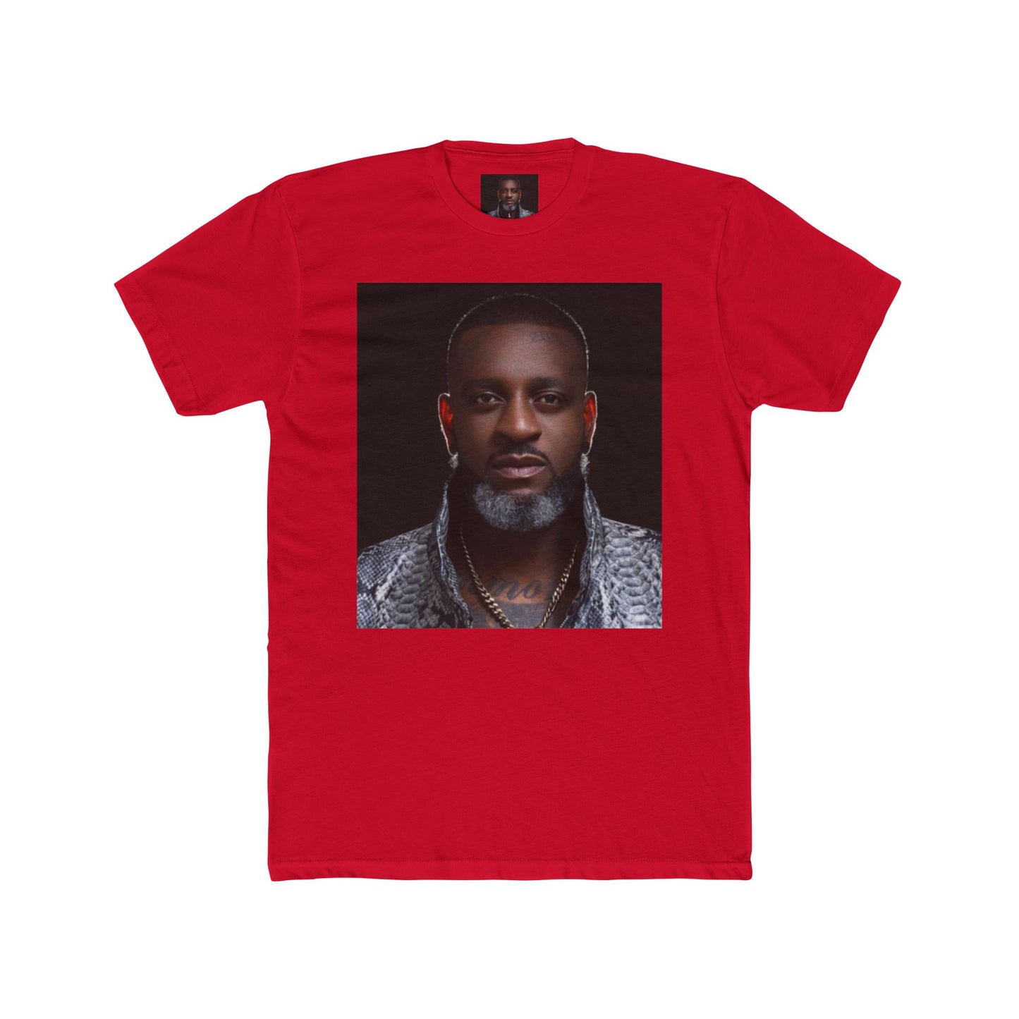 Unisex Cotton Crew Tee with Bold Portrait Design