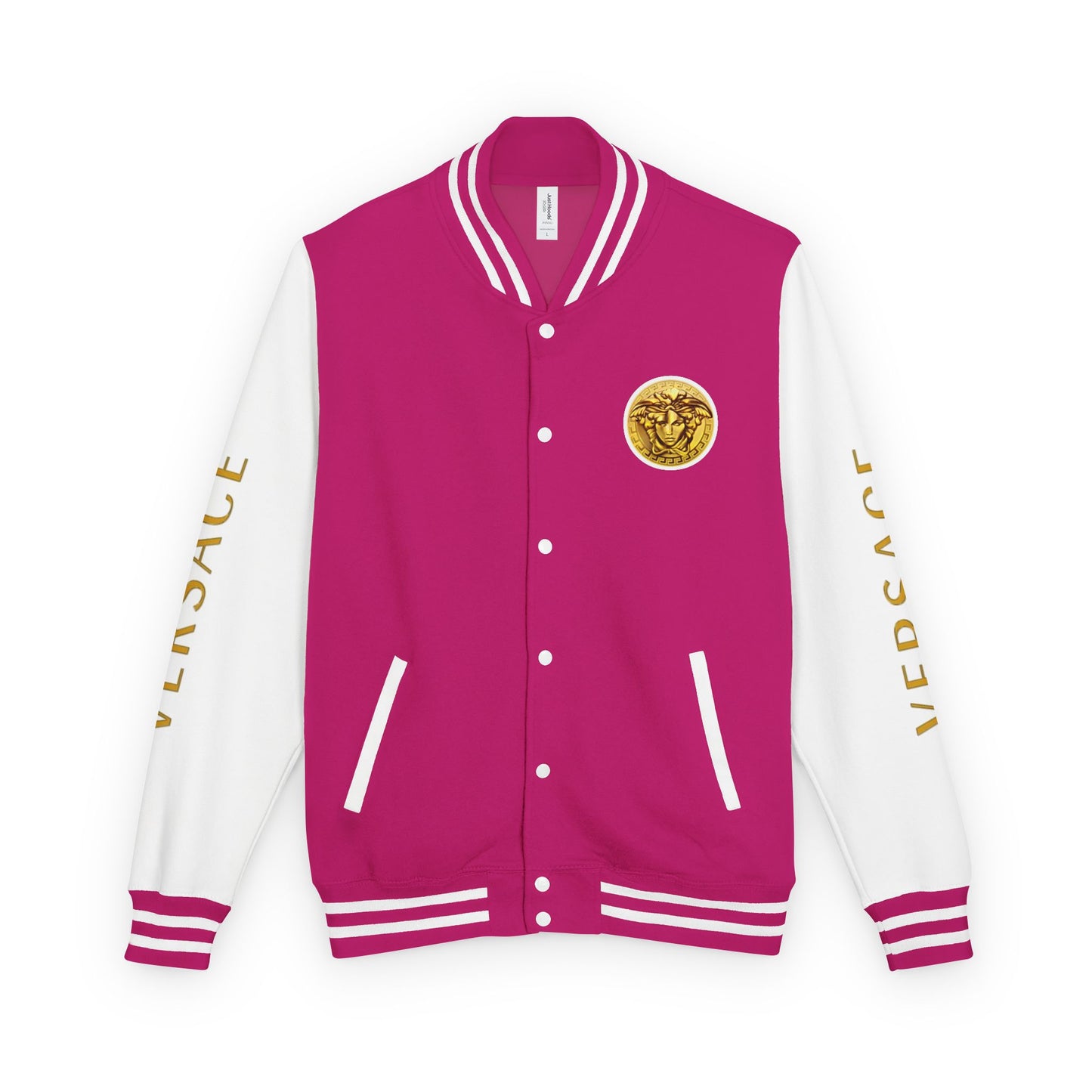 Versace-Style Unisex Heavyweight Letterman Jacket | Vintage Streetwear, Casual Fashion, Layering, Gift for Fashion Lovers, Unique Outerwear
