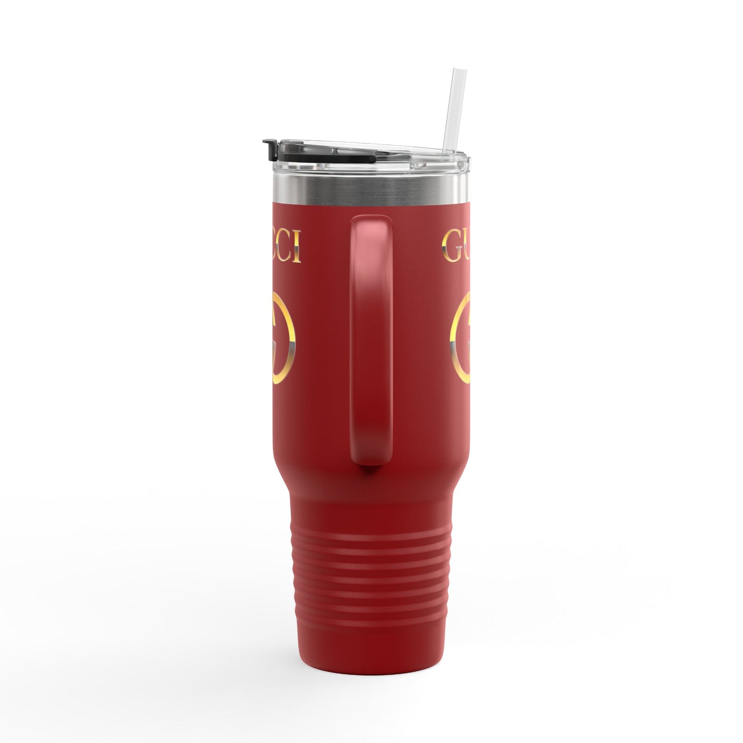 40oz Insulated Travel Mug — White Gold Designer Logo Tumbler