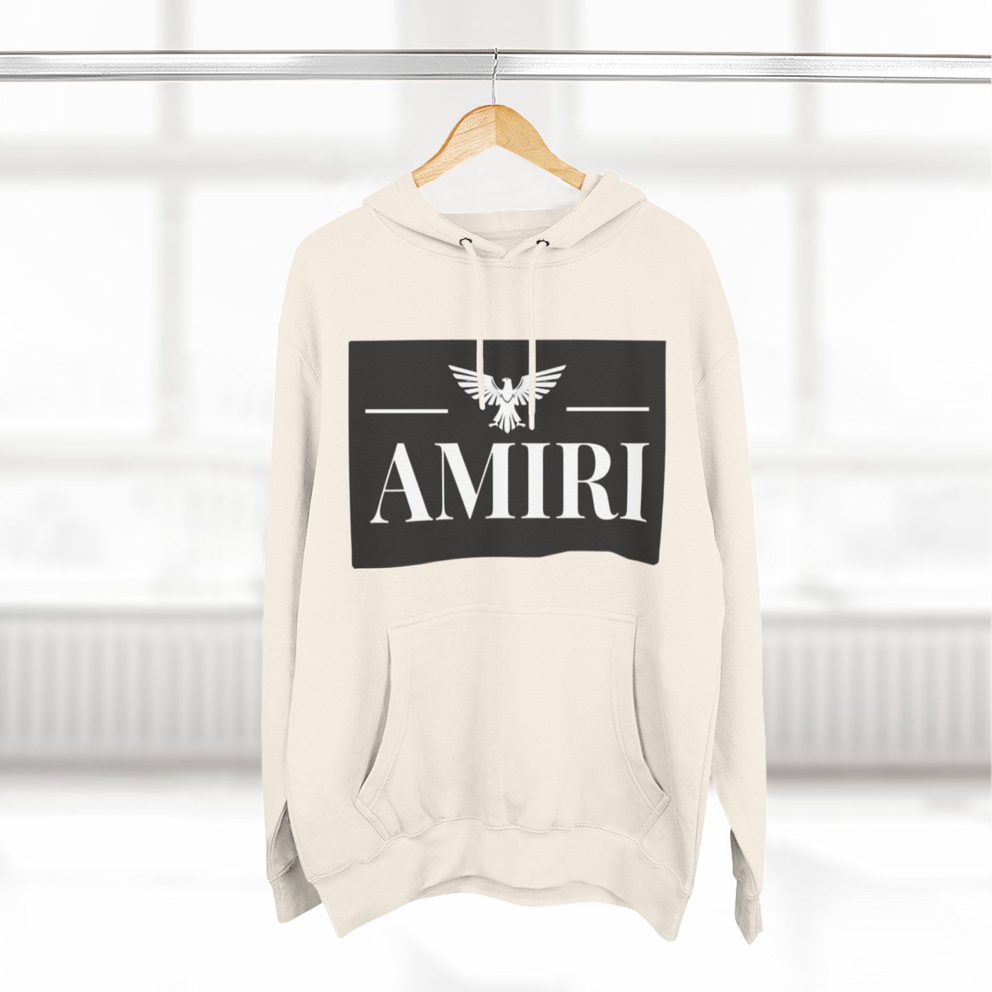 Amiri Logo Hoodie — Graphic Fleece Pullover with Eagle Emblem