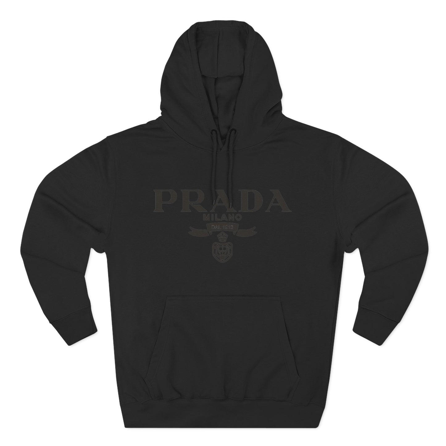 Designer Logo Hoodie - PRADA Milano Inspired Fleece Pullover